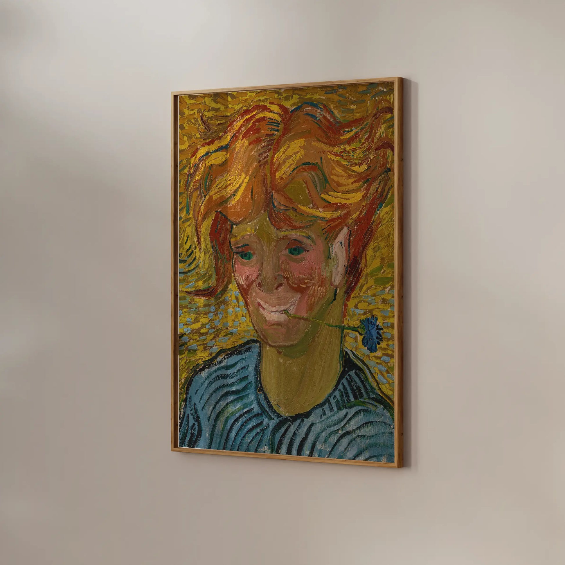 Vincent Van Gogh - Jeune homme au bleuet #180 a beautiful painting reproduction by GalleryInk.Art