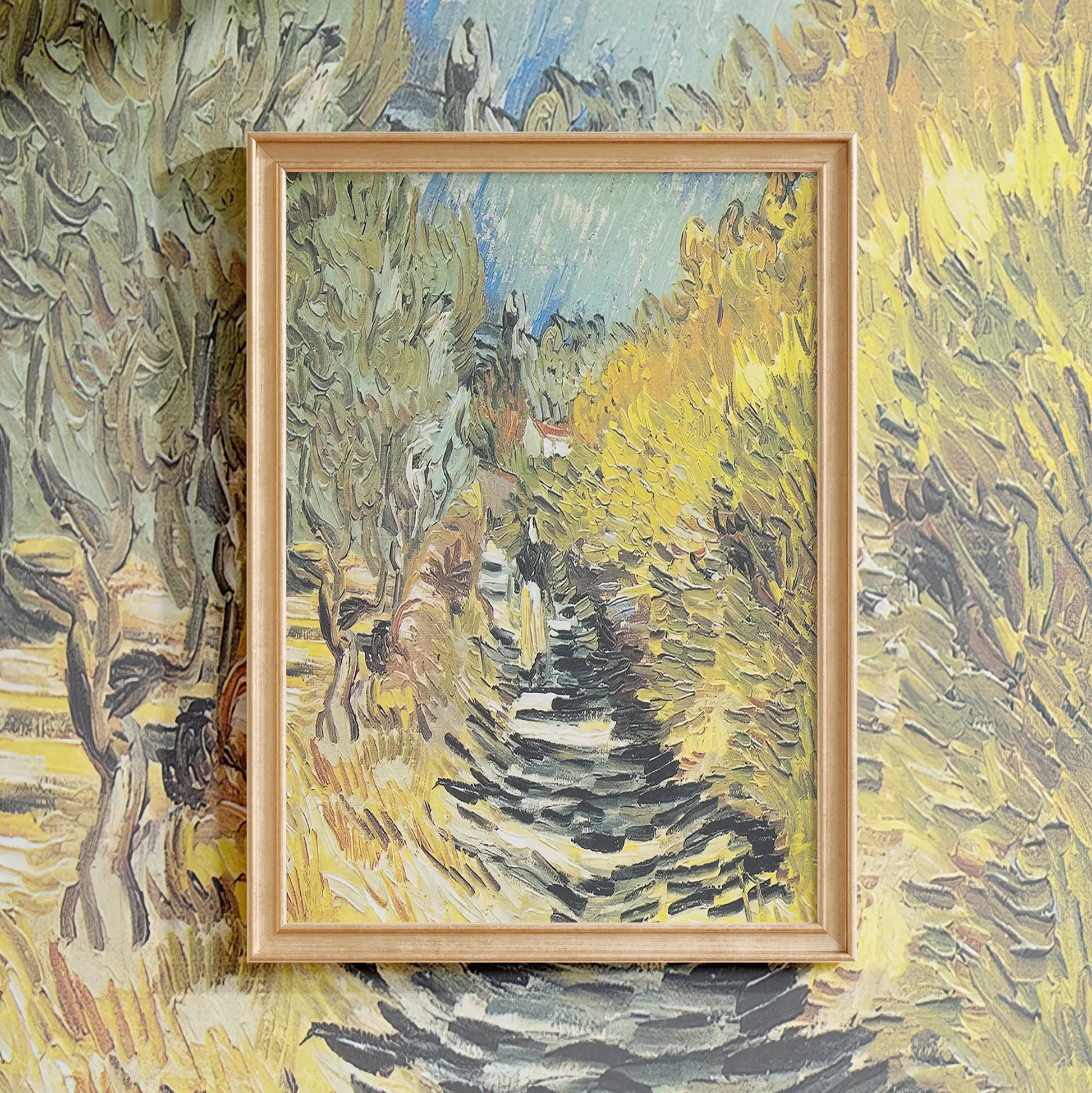 Vincent Van Gogh - A Road at St Remy #215 a beautiful painting reproduction by GalleryInk.Art