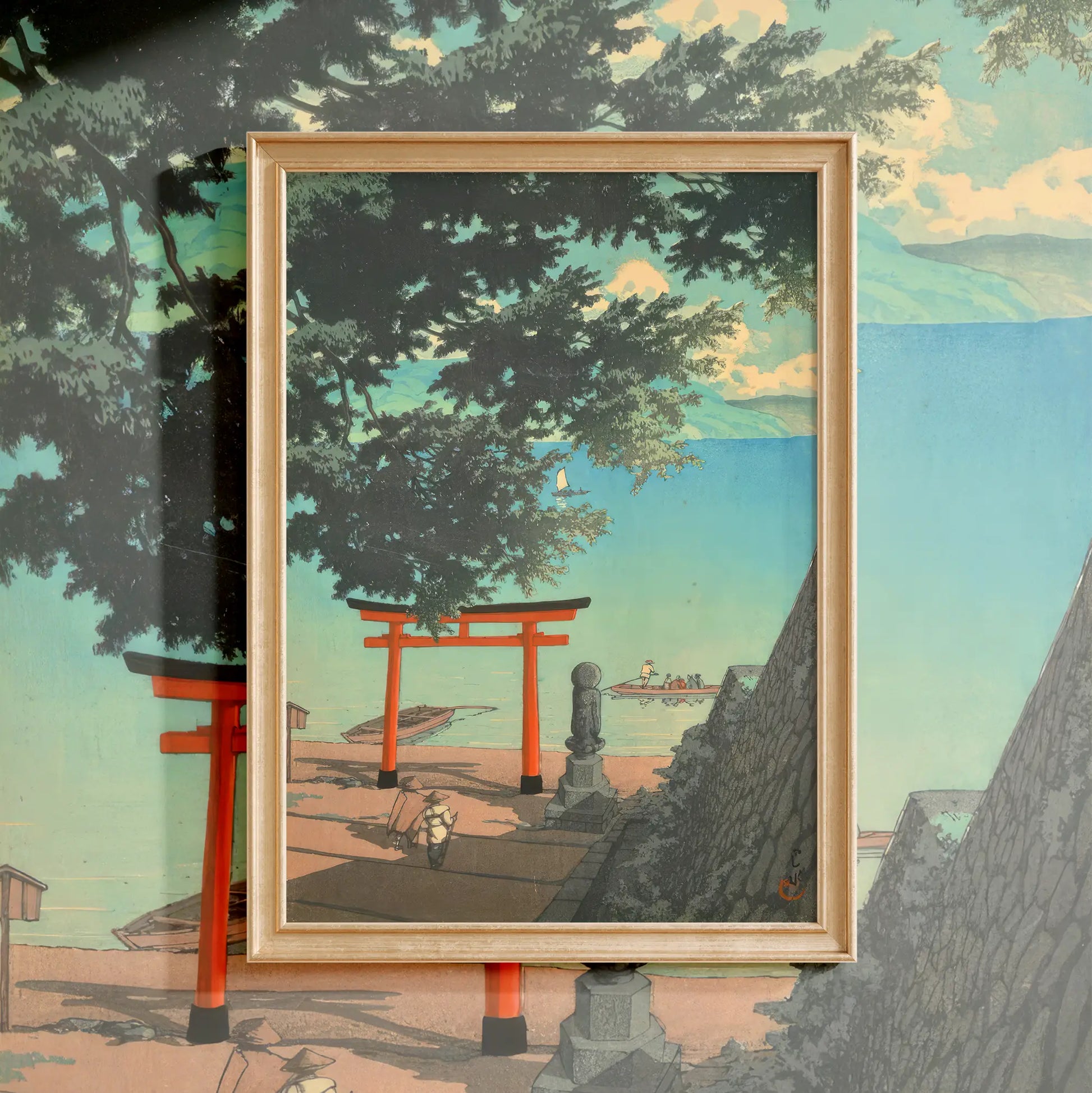 Hasui Kawase - (Lake) Chuzenji at Utagahama #1 a beautiful painting reproduction by GalleryInk.Art