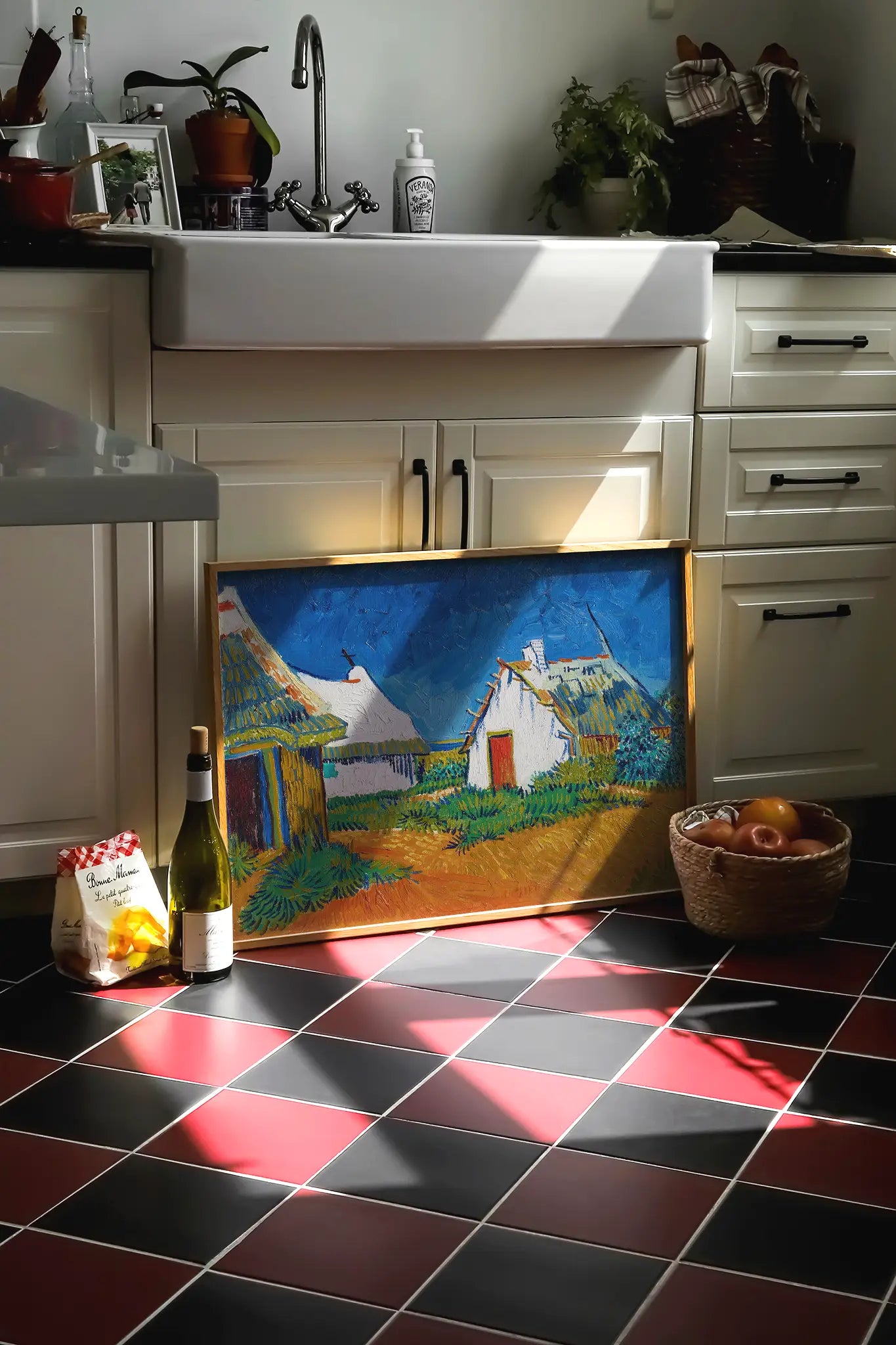 Vincent van Gogh - Three white cottages in Saintes-Maries #129 vintage print by GalleryInk.Art