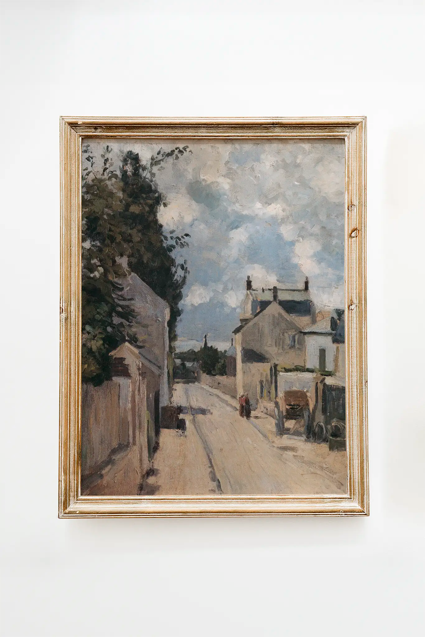 Camille Pissarro - Rue de L'Hermitage Pontoise #31 a beautiful landscape painting reproduction printed by GalleryInk.Art, a store providing landscape wall art prints