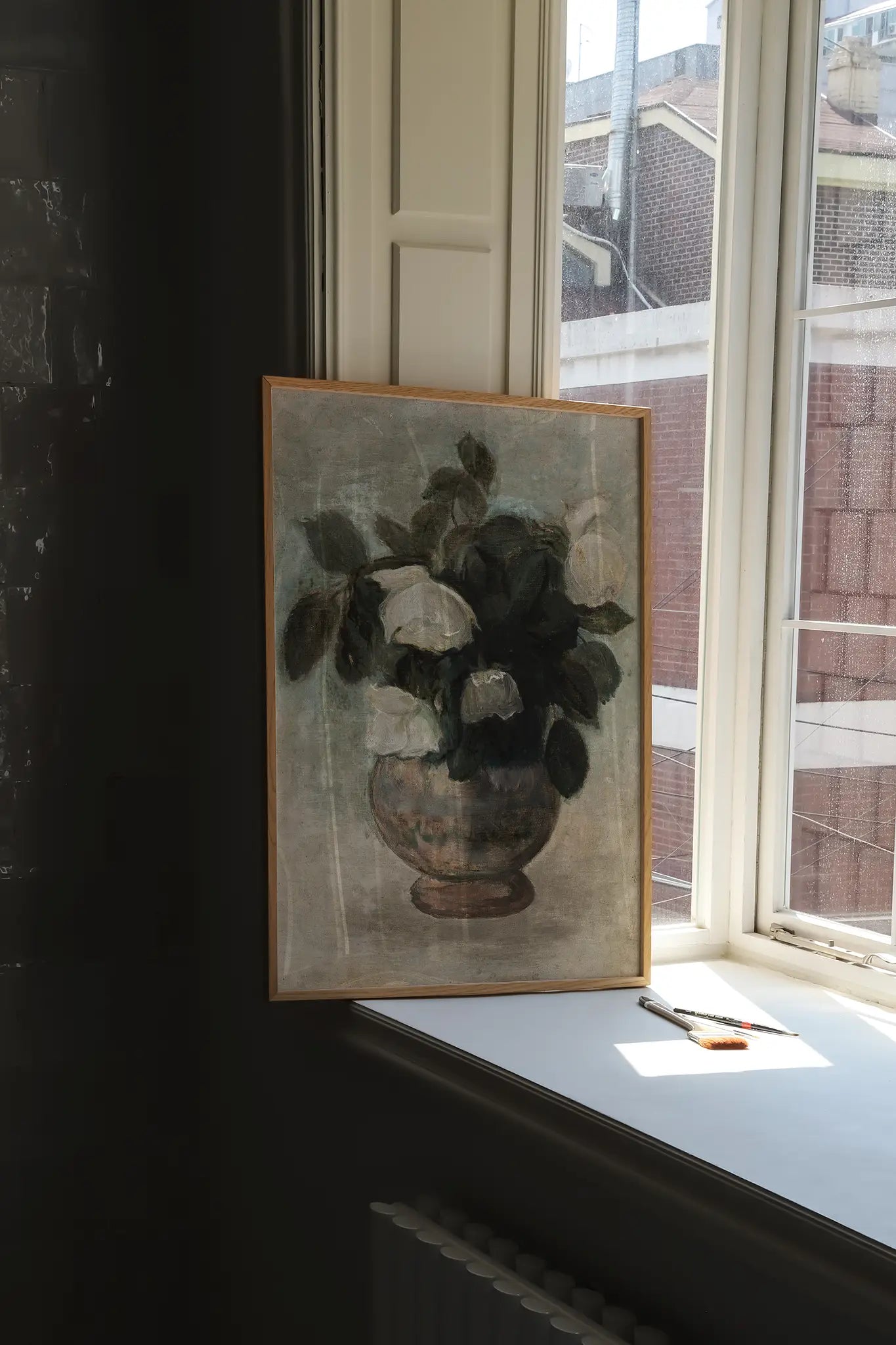 Tadeusz Makowski - Białe róże #29 a beautiful painting reproduction printed by GalleryInk.Art, a store providing still life wall art prints