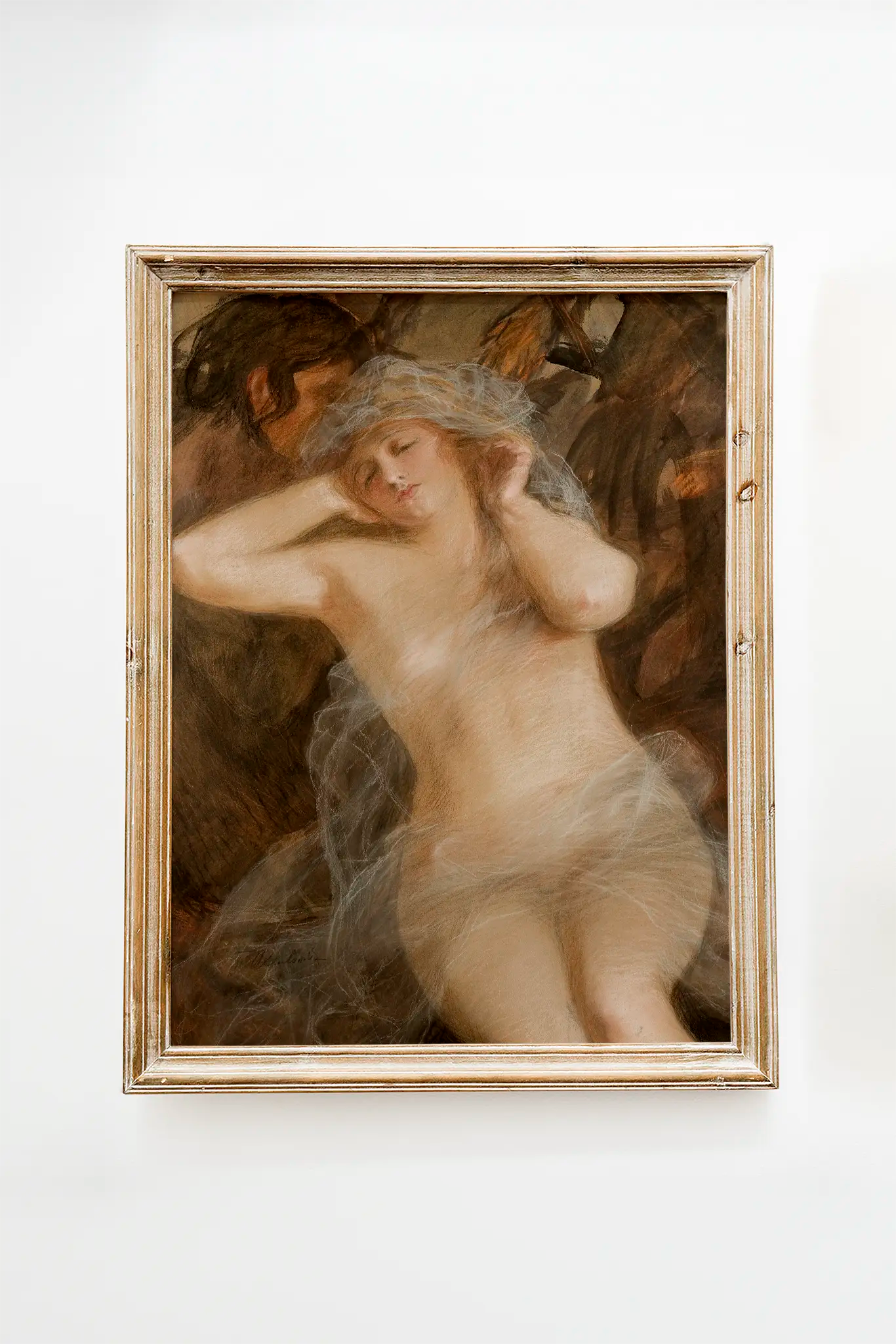 Teodor Axentowicz - Nymph and Satyr #25 beautiful landscape painting reproduction, printed by GalleryInk.Art, a store specializing in mythology wall art prints.