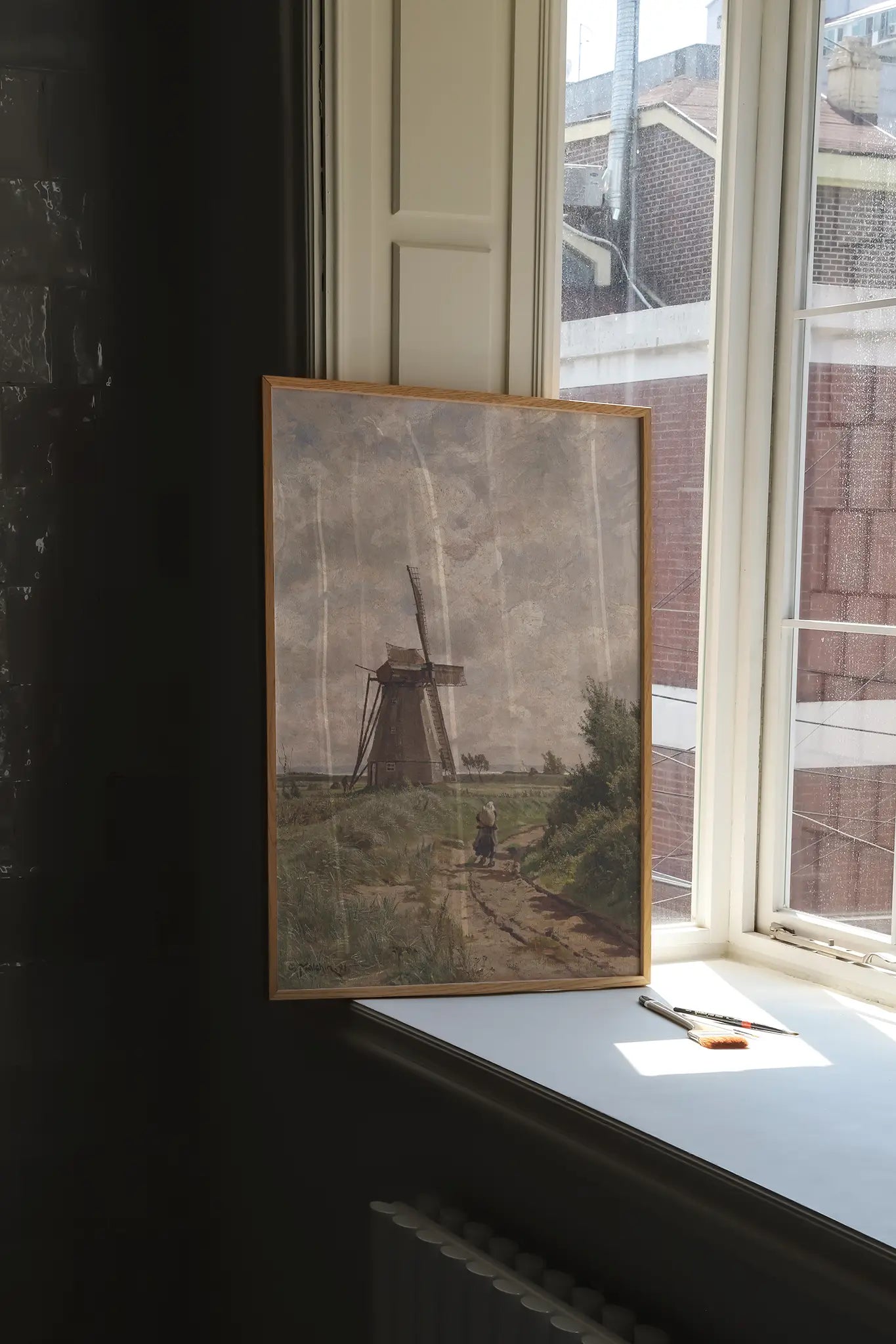 Carl Malchin - Windmill near Ahrenshoop #18 a beautiful landscape painting reproduction printed by GalleryInk.Art, a store providing landscape wall art prints