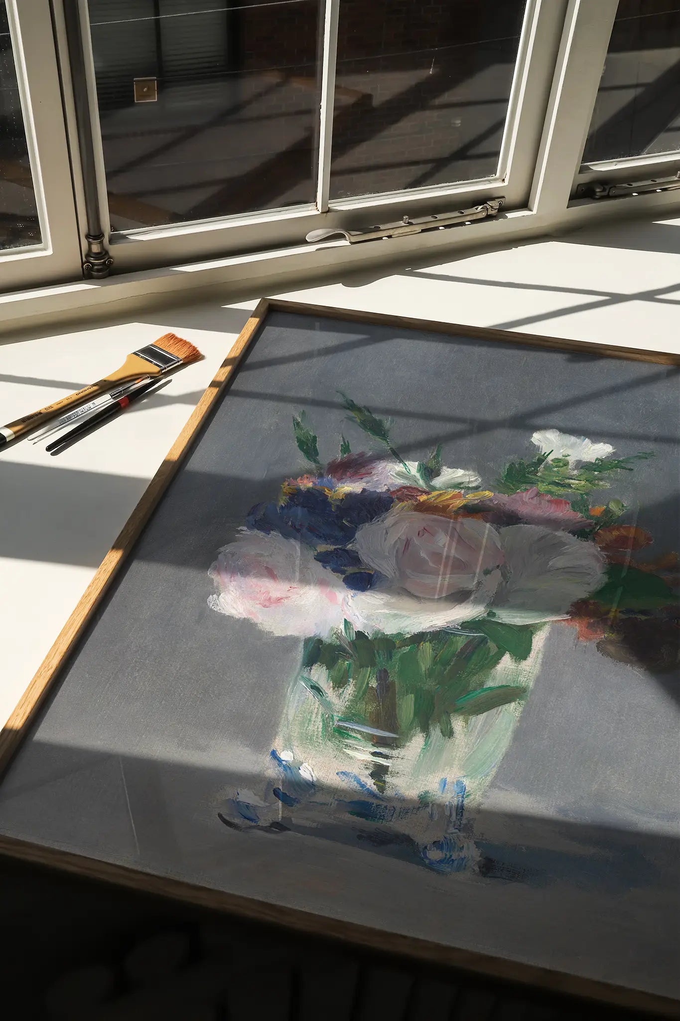 Edouard Manet - Flowers in a Crystal Vase #39 a beautiful painting reproduction printed by GalleryInk.Art, a store providing still life wall art prints
