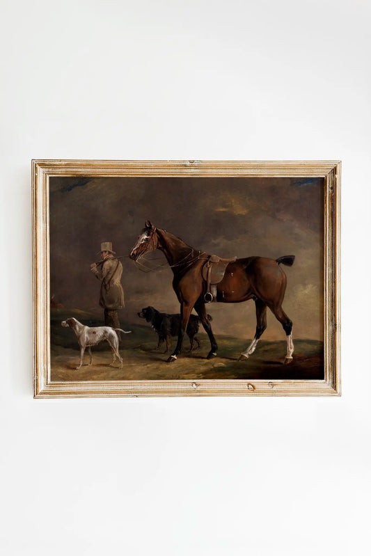 Edwin W. Cooper of Beccles - A Sportsman with Shooting Pony and Gun Dogs #33 a beautiful painting reproduction printed by GalleryInk.Art, a store providing equestrian wall art prints
