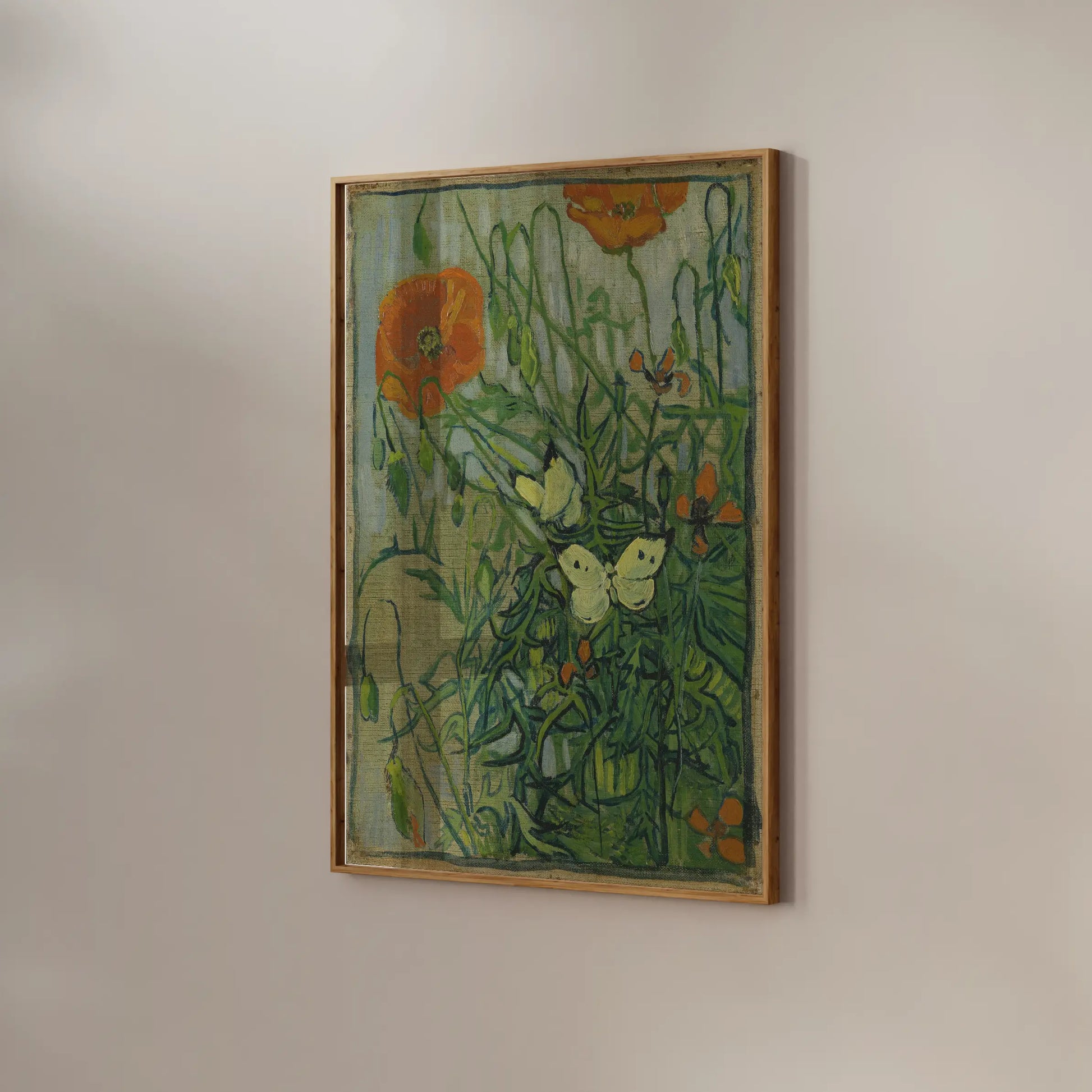 Vincent Van Gogh - Butterflies and poppies #208 a beautiful painting reproduction by GalleryInk.Art