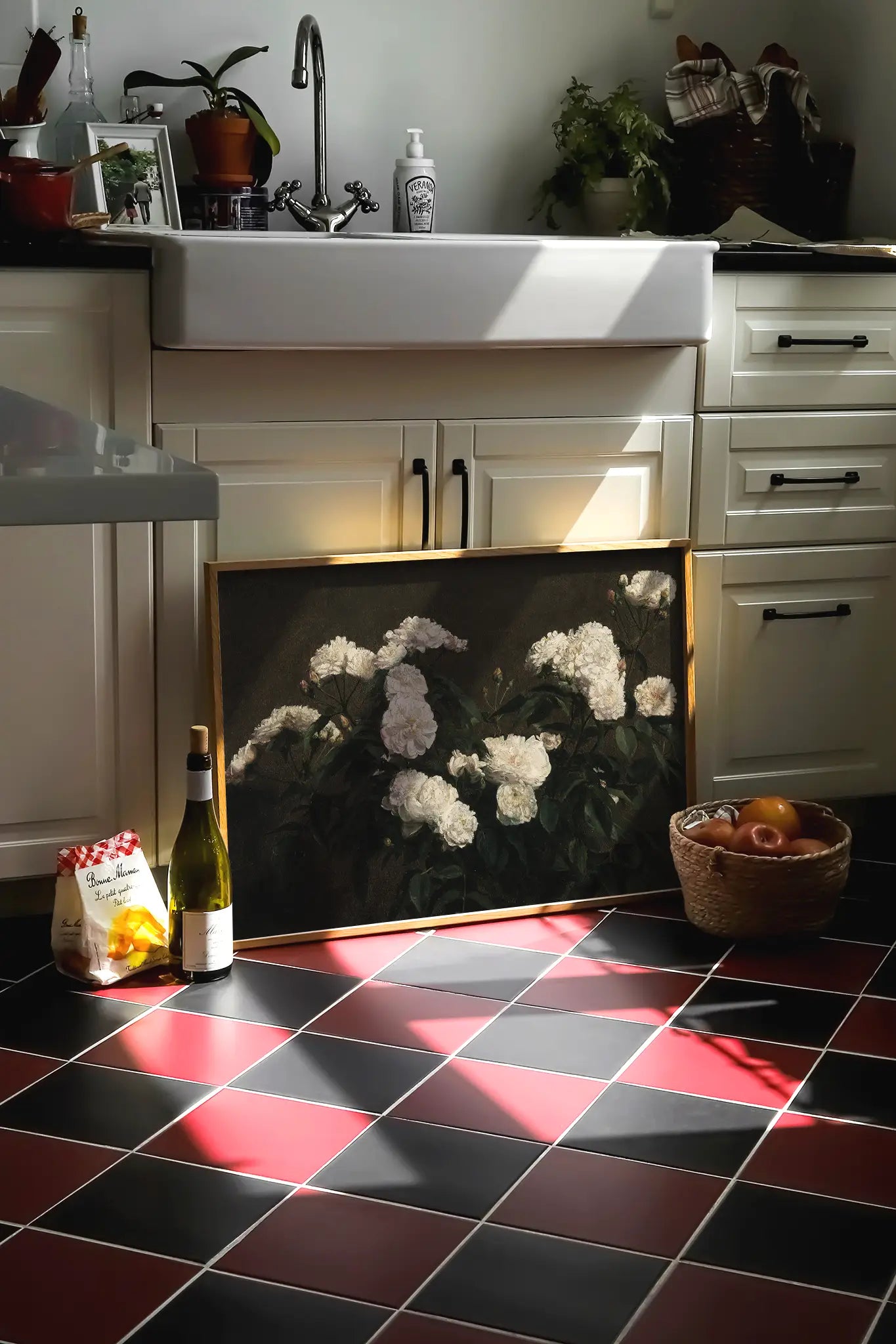 Henri Latour - Still Life of White Roses #15 a beautiful winter painting reproduction printed by GalleryInk.Art
