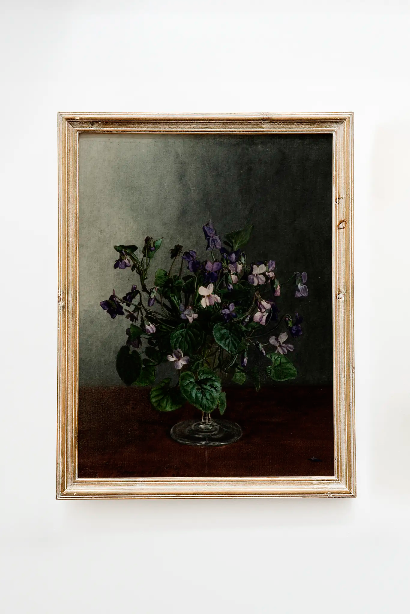 Léon Bonvin - Bouquet of Violets #71 a beautiful painting reproduction printed by GalleryInk.Art, a store providing still life wall art prints