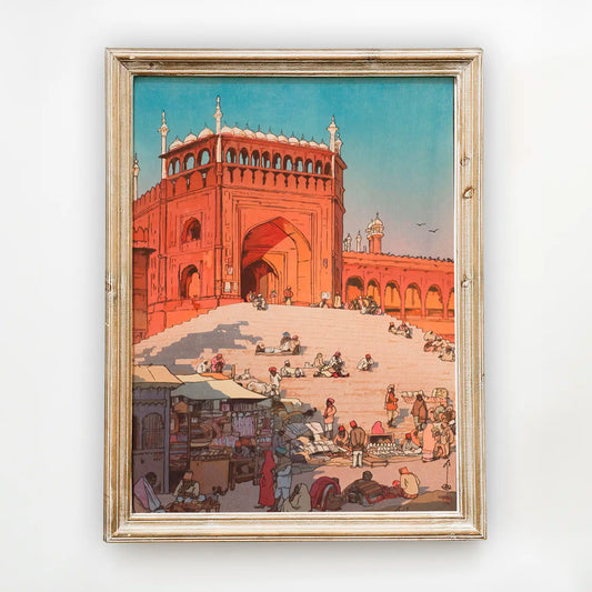 Hiroshi Yoshida - Jama Masjid Delhi #96 a beautiful painting reproduction by GalleryInk.Art