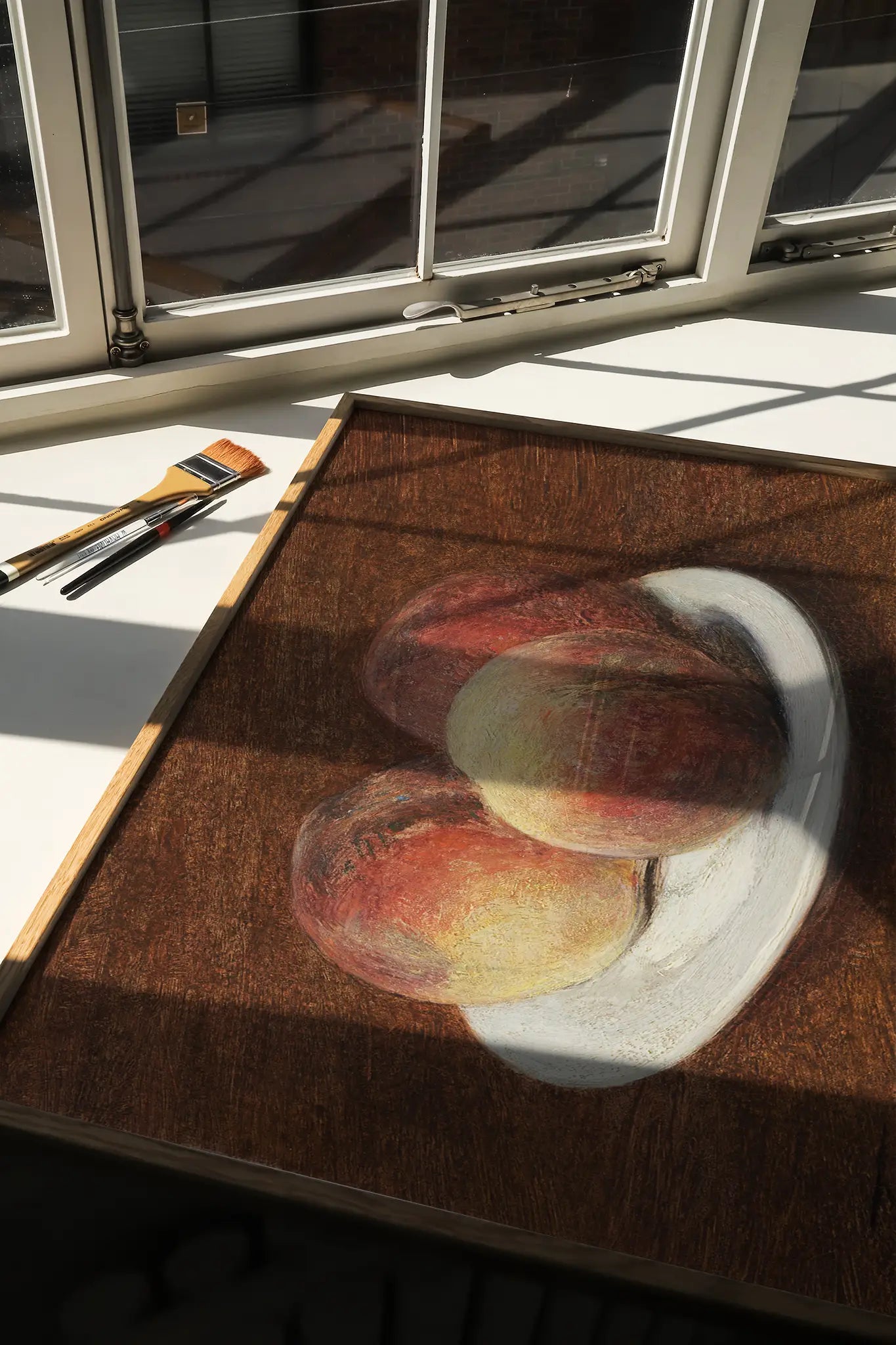 Henri Fantin-Latour - Three Peaches on a Plate #61 a beautiful winter painting reproduction printed by GalleryInk.Art