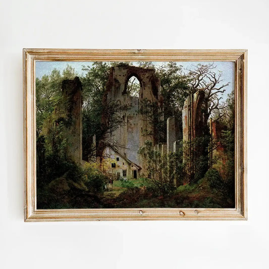 Caspar David Friedrich - Monastery ruin Eldena #33 a beautiful painting reproduction printed by GalleryInk.Art, a store providing vintage architecture prints