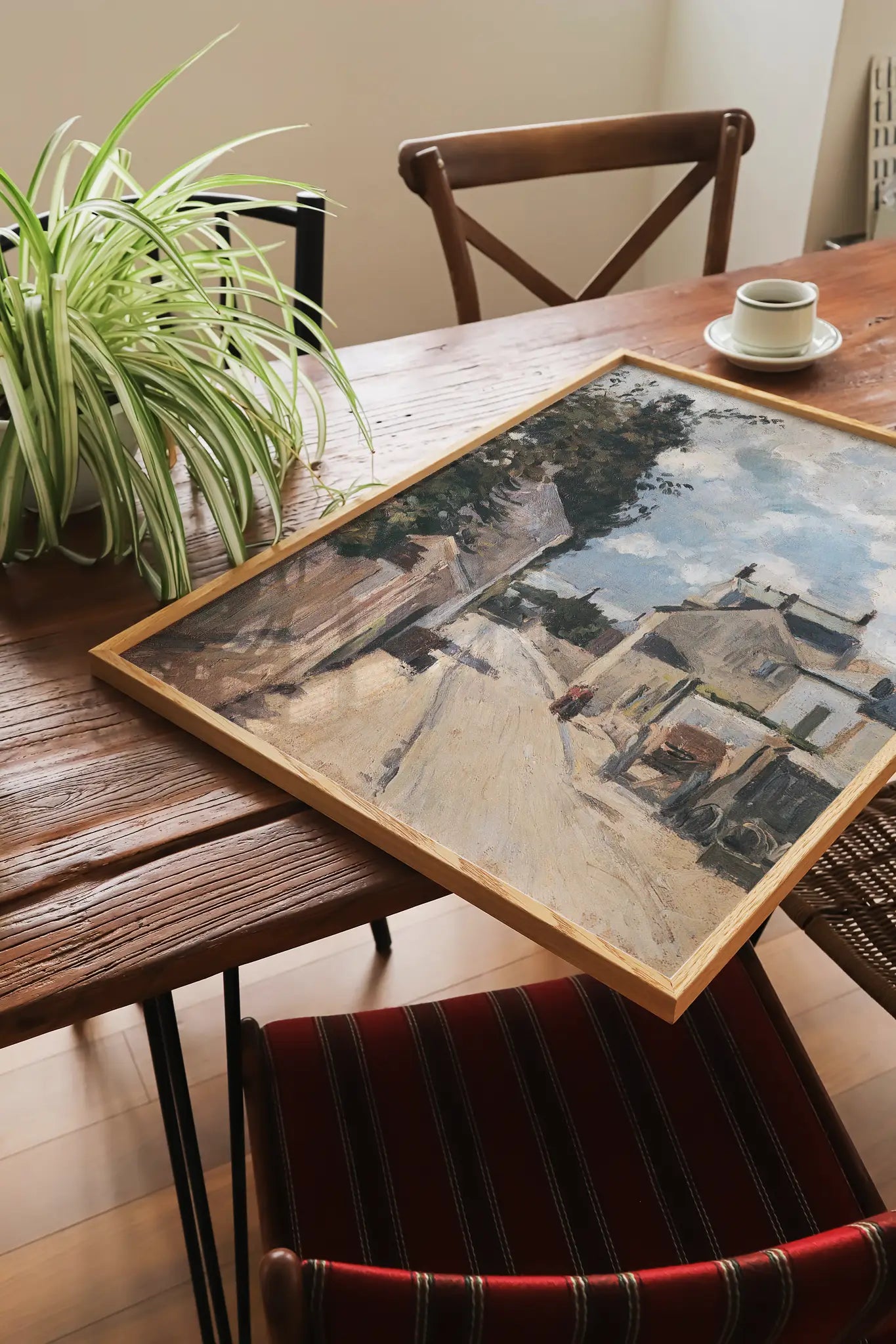 Camille Pissarro - Rue de L'Hermitage Pontoise #31 a beautiful landscape painting reproduction printed by GalleryInk.Art, a store providing landscape wall art prints