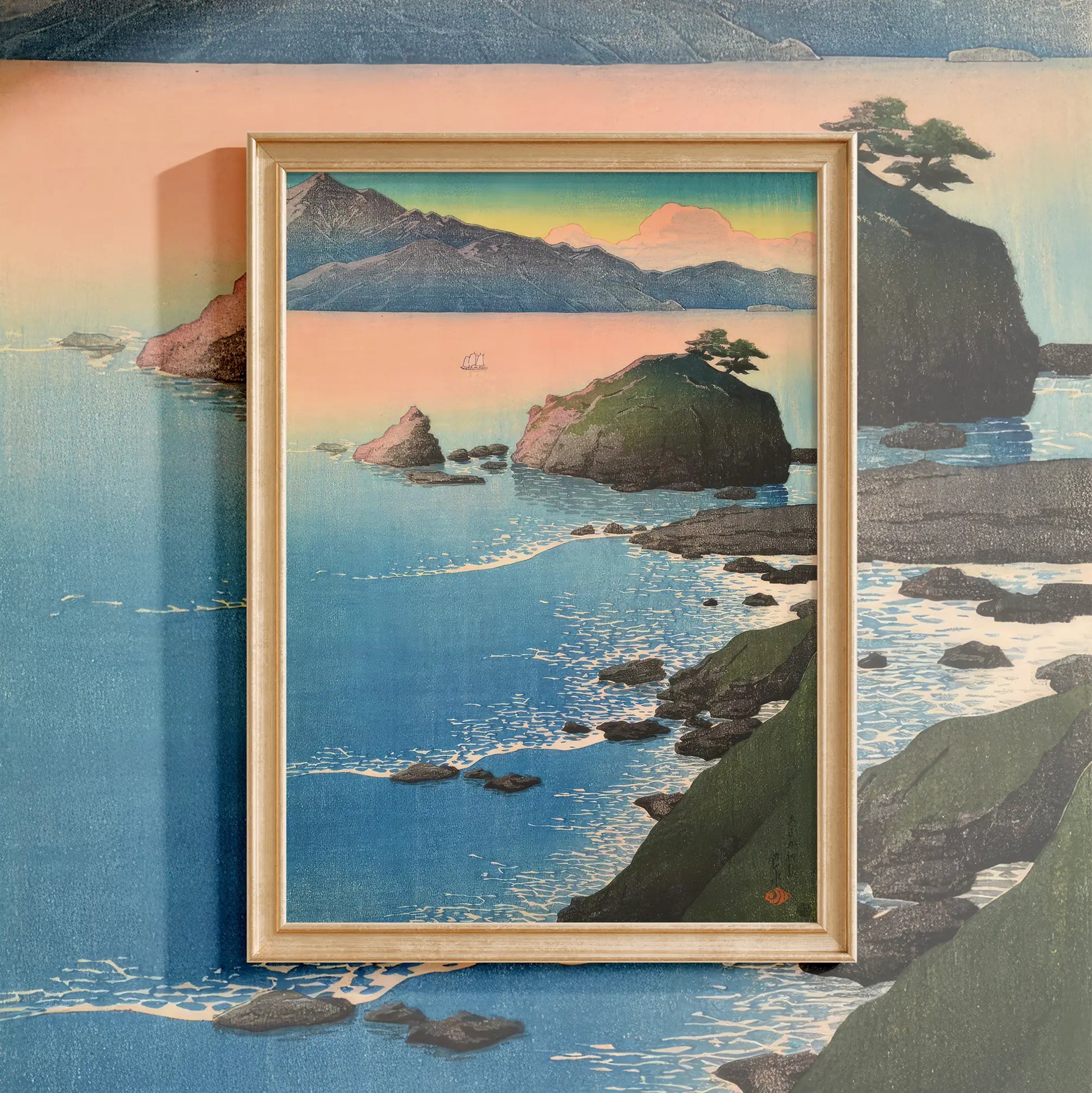 Hasui Kawase - Kude Beach in Wakasa #91 a beautiful painting reproduction by GalleryInk.Art