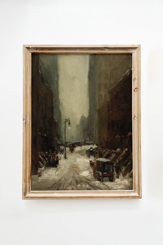 Robert Henri - Snow in New York #17 a beautiful winter painting reproduction printed by GalleryInk.Art