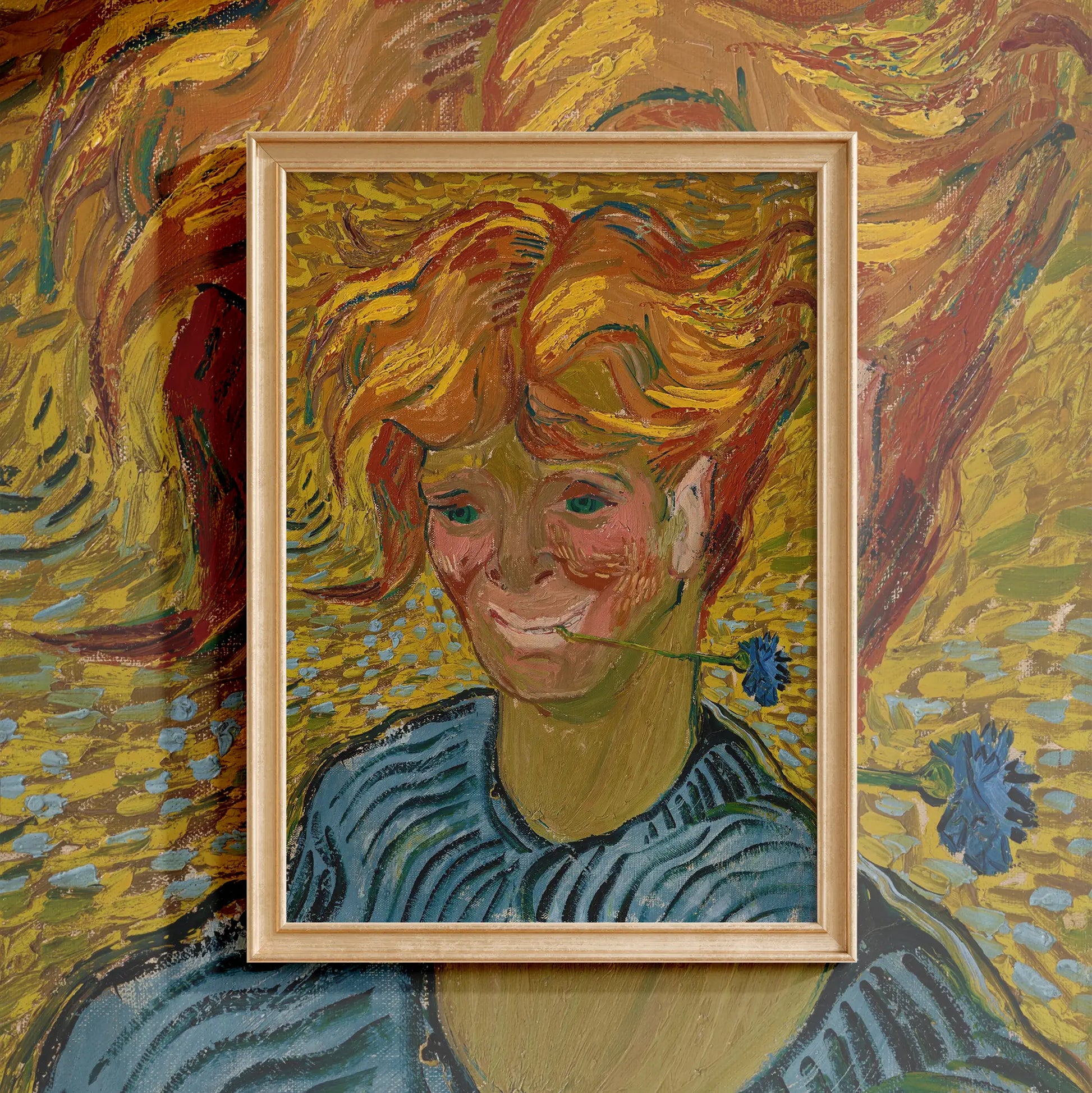 Vincent Van Gogh - Jeune homme au bleuet #180 a beautiful painting reproduction by GalleryInk.Art