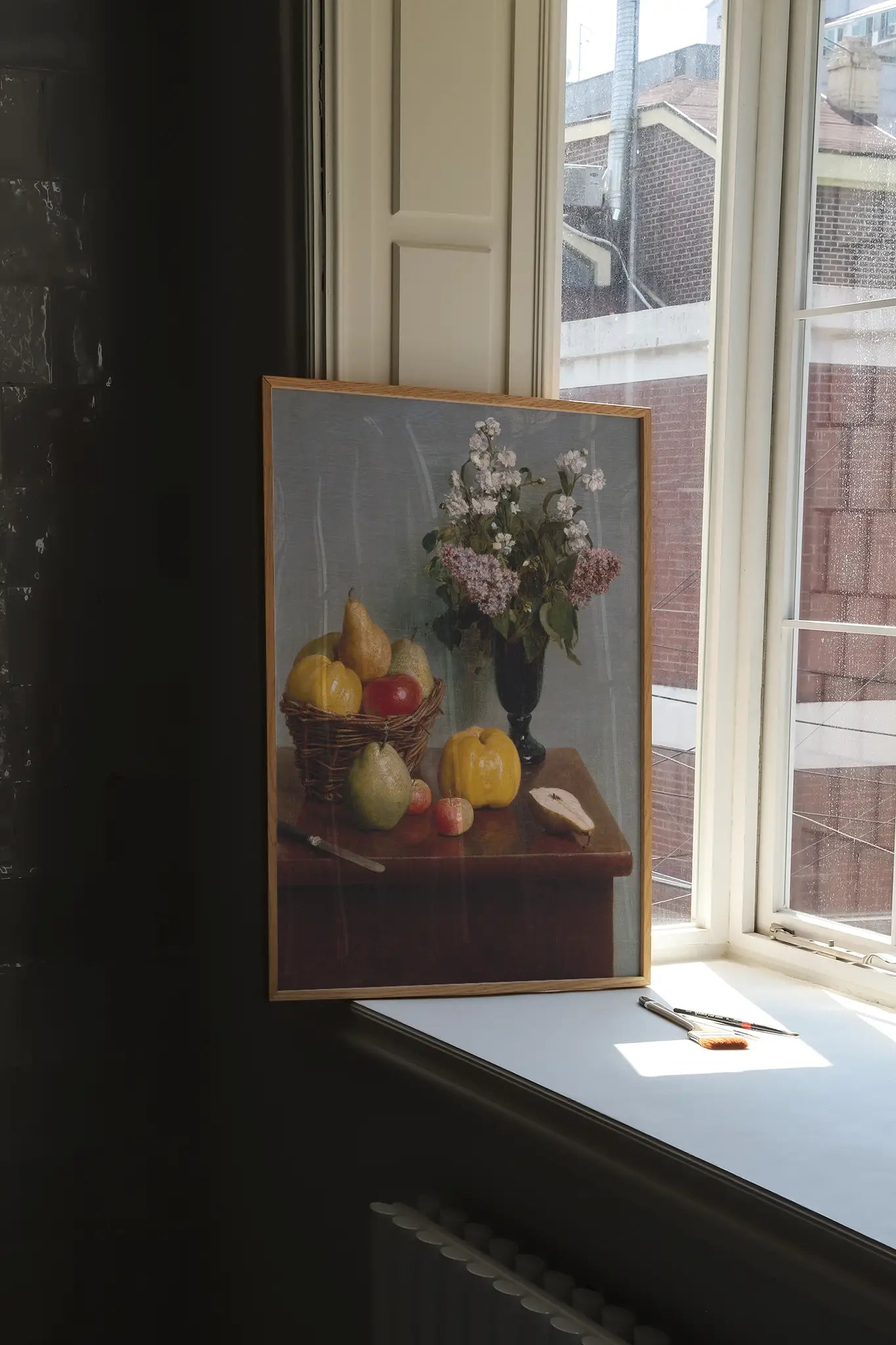 Henri Fantin-Latour - Still Life with Flowers and Fruit #54 a beautiful painting reproduction printed by GalleryInk.Art, a store providing still life wall art prints