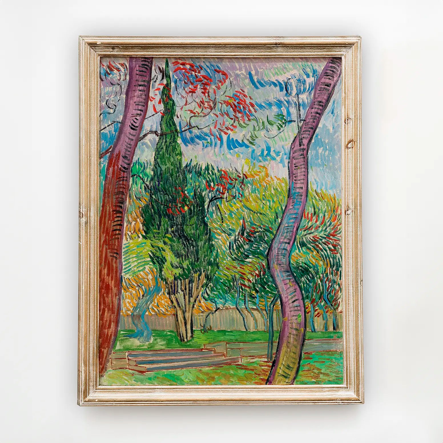 Vincent Van Gogh - Parc de l’hôpital Saint-Paul #93 a beautiful painting reproduction by GalleryInk.Art