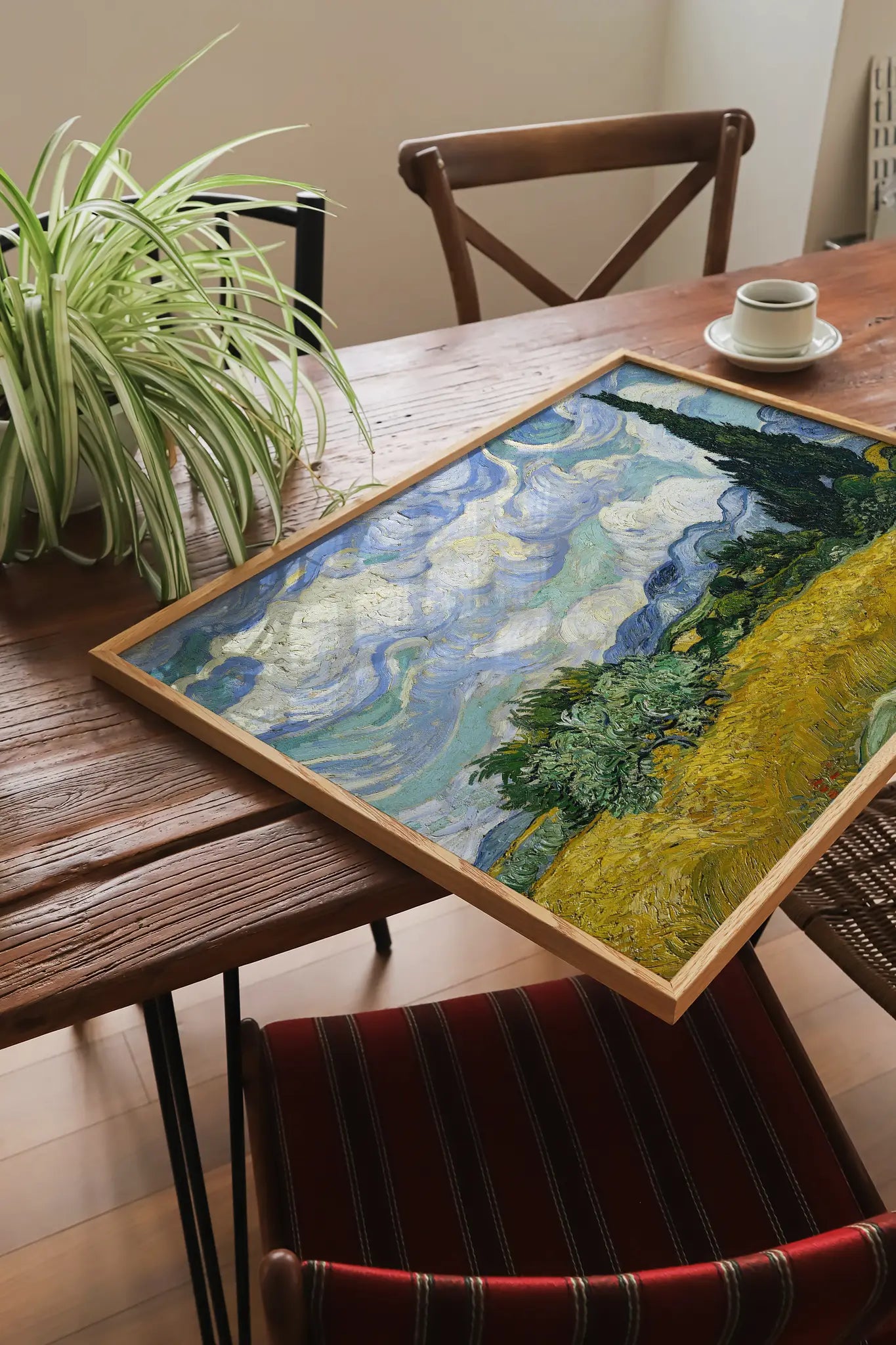 Vincent van Gogh - Wheat Field with Cypresses #28 vintage print by GalleryInk.Art