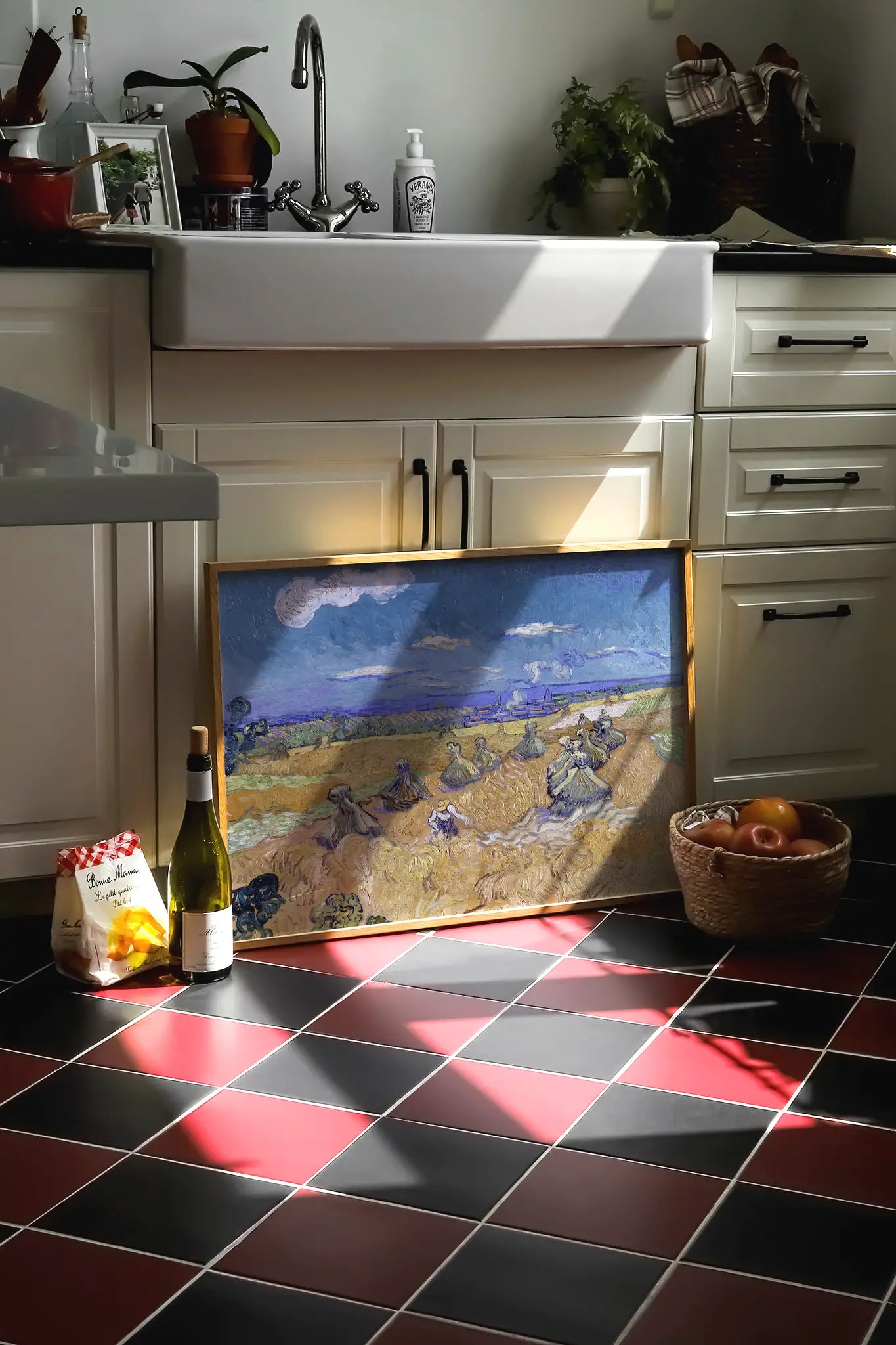 Vincent van Gogh - Wheat Fields with Reaper, Auvers #82 vintage print by GalleryInk.Art
