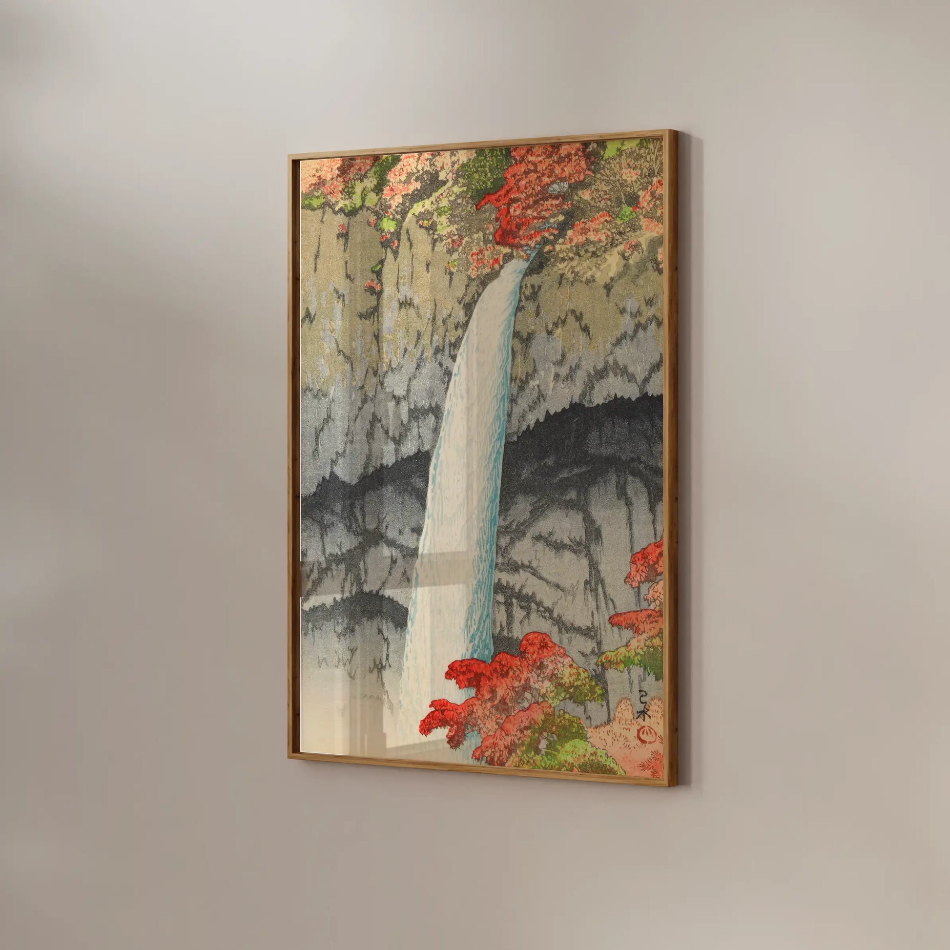 Hasui Kawase - Kegon Waterfall at Nikko #80 a beautiful painting reproduction by GalleryInk.Art