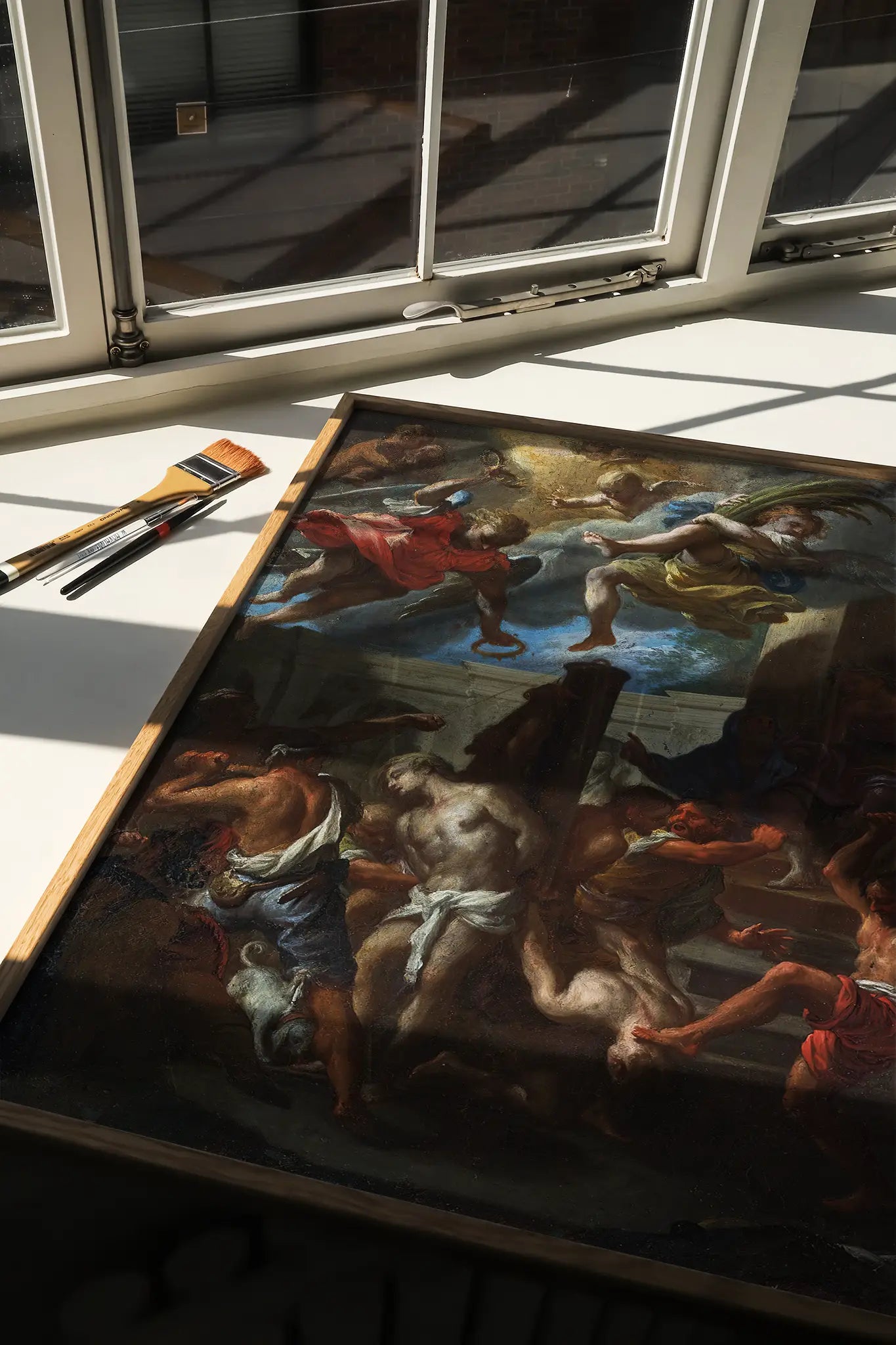 Roman School - The Flagellation Of Christ #14 a beautiful painting reproduction printed by GalleryInk.Art, a store providing religious wall art prints