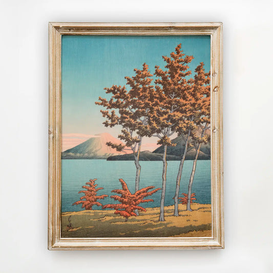 Hasui Kawase - Lake Toya in Hokkaido #95 a beautiful painting reproduction by GalleryInk.Art