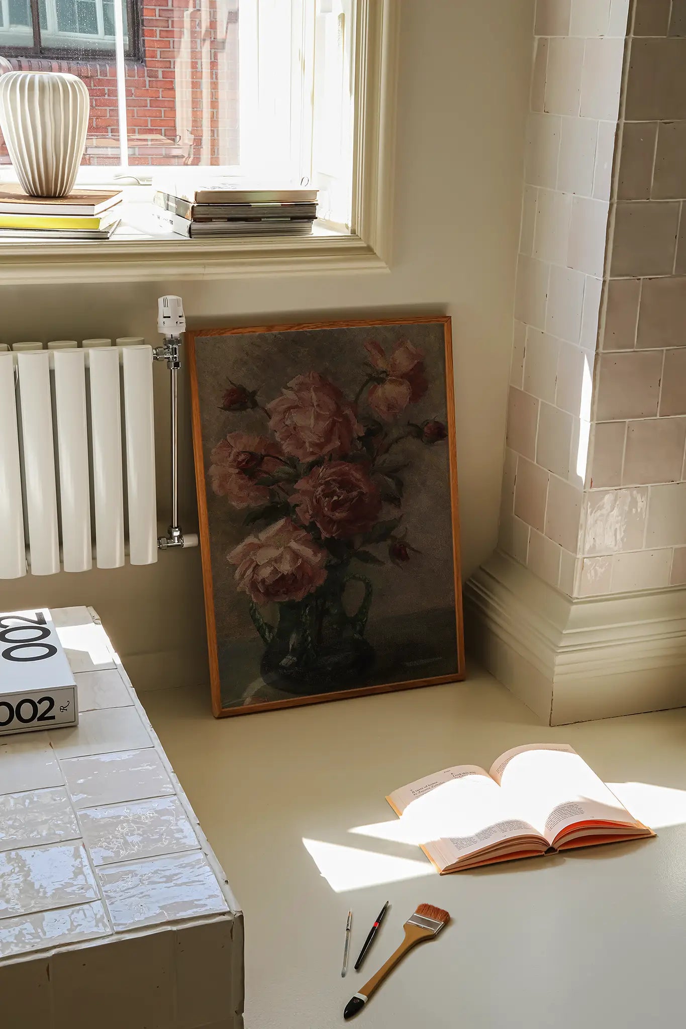 Elise Nees von Esenbeck - Rosen in Vase #18 a beautiful painting reproduction printed by GalleryInk.Art, a store providing still life wall art prints