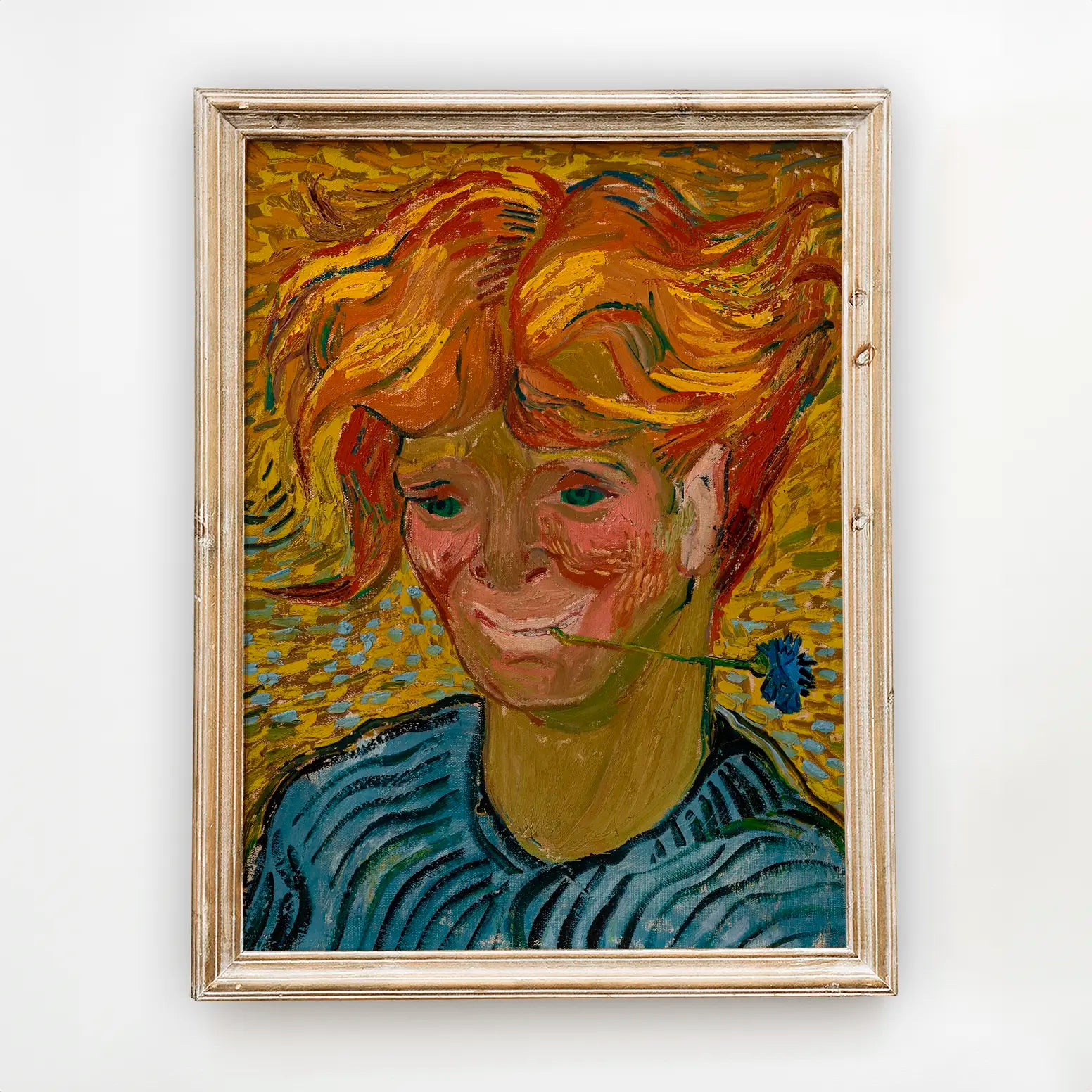 Vincent Van Gogh - Jeune homme au bleuet #180 a beautiful painting reproduction by GalleryInk.Art