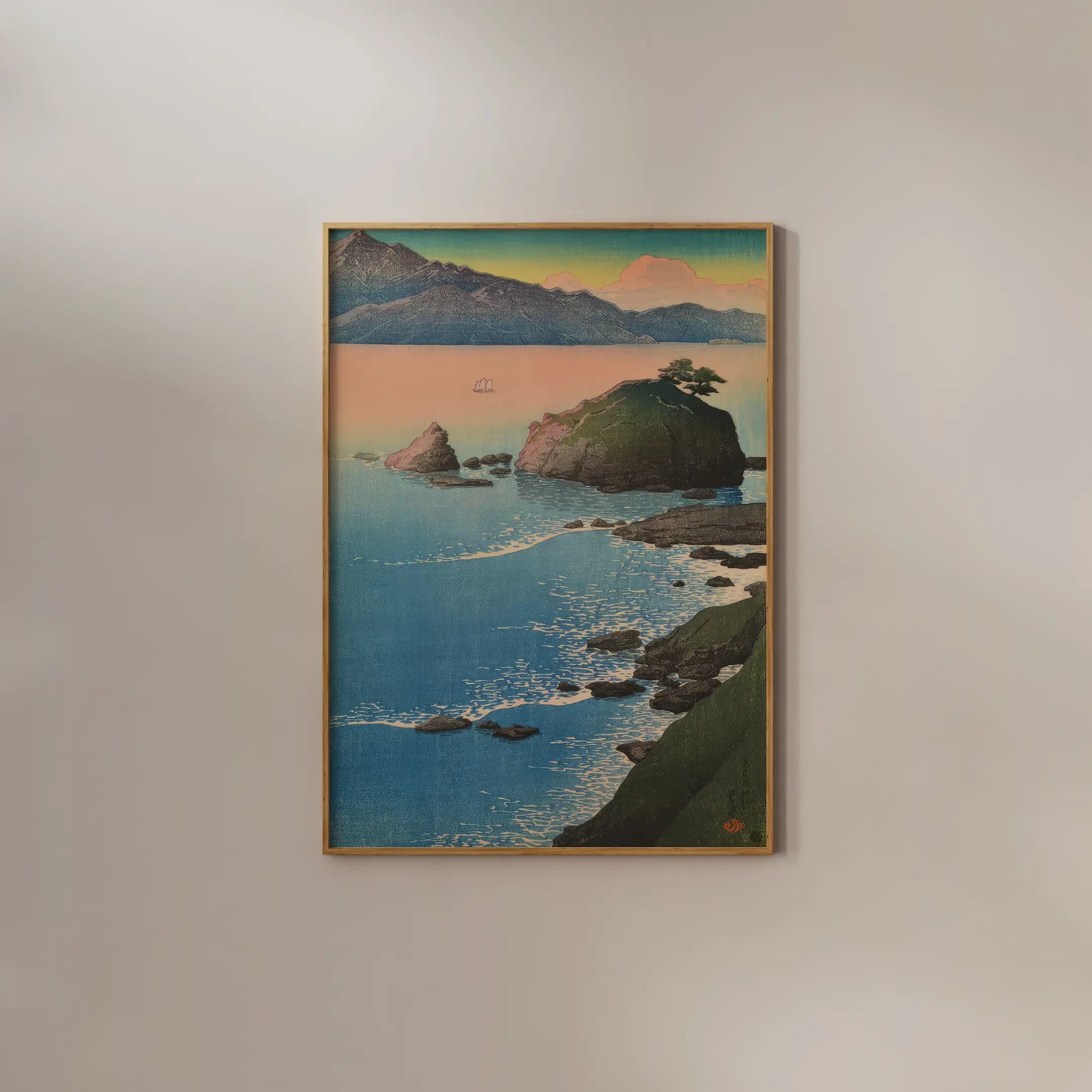 Hasui Kawase - Kude Beach in Wakasa #91 a beautiful painting reproduction by GalleryInk.Art