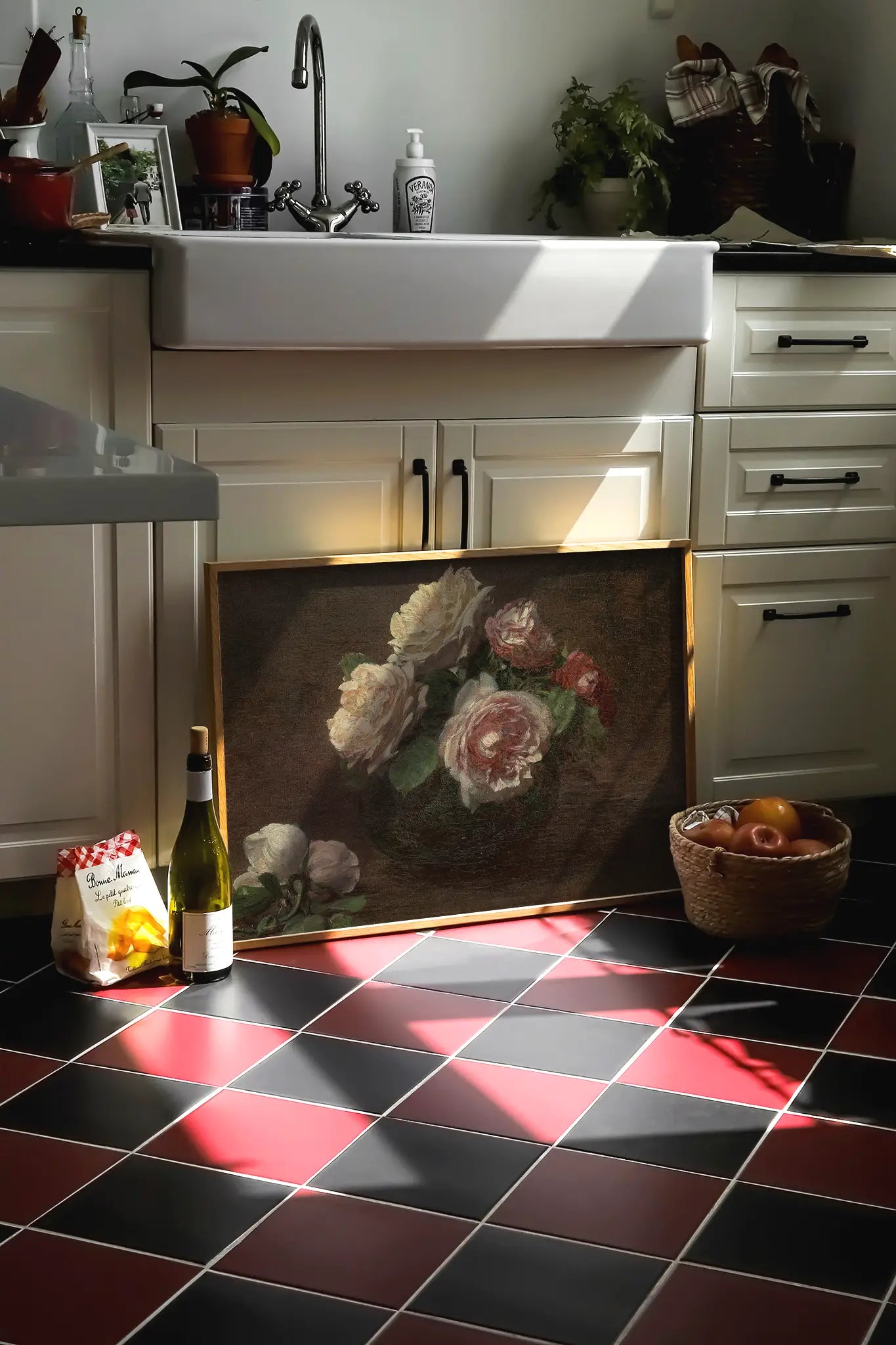 Henri Fantin-Latour - Roses in a Bowl #81 a beautiful winter painting reproduction printed by GalleryInk.Art