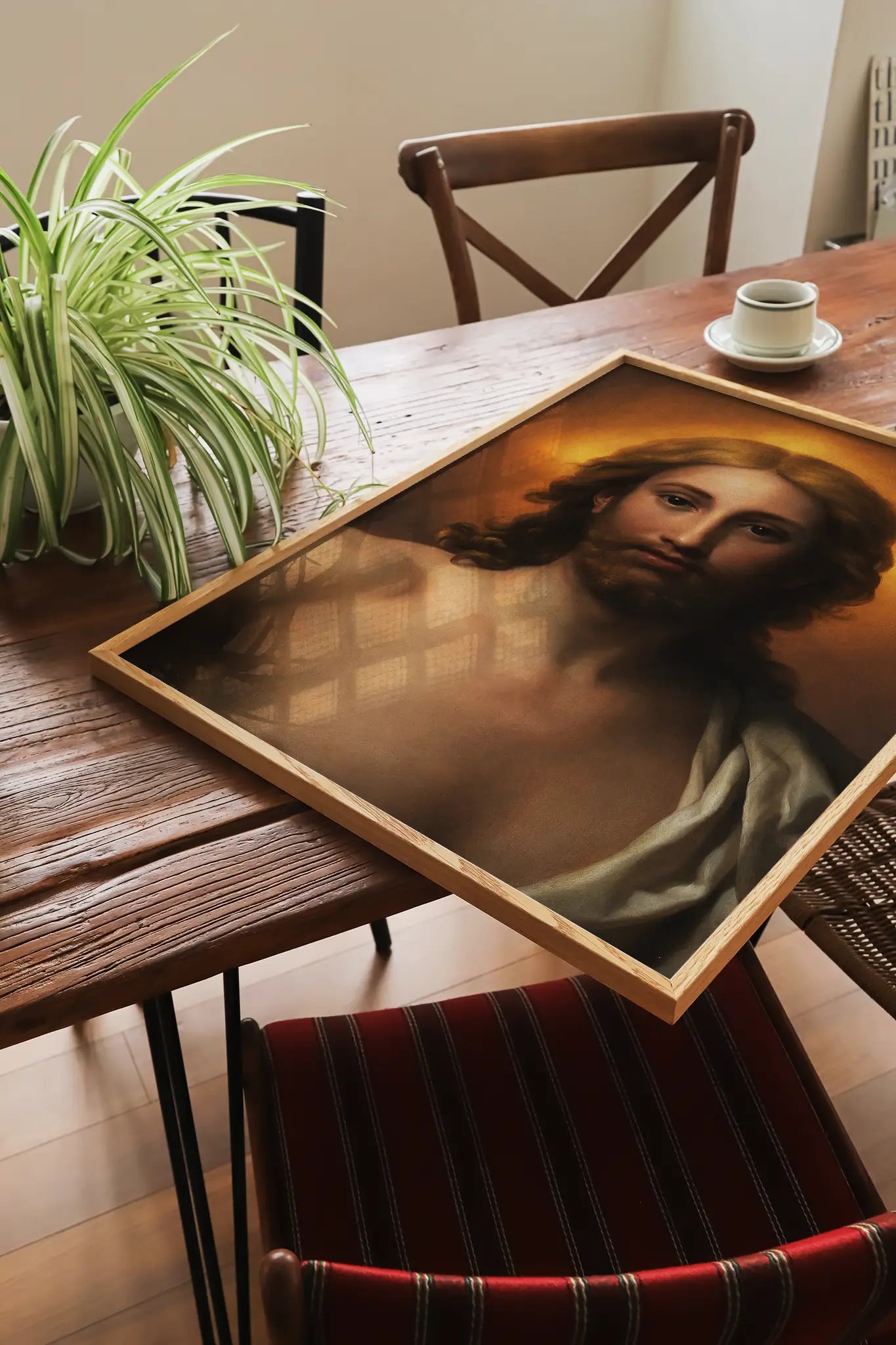 Anton Raphael Mengs - Salvator Mundi #11 a beautiful painting reproduction printed by GalleryInk.Art, a store providing religious wall art prints