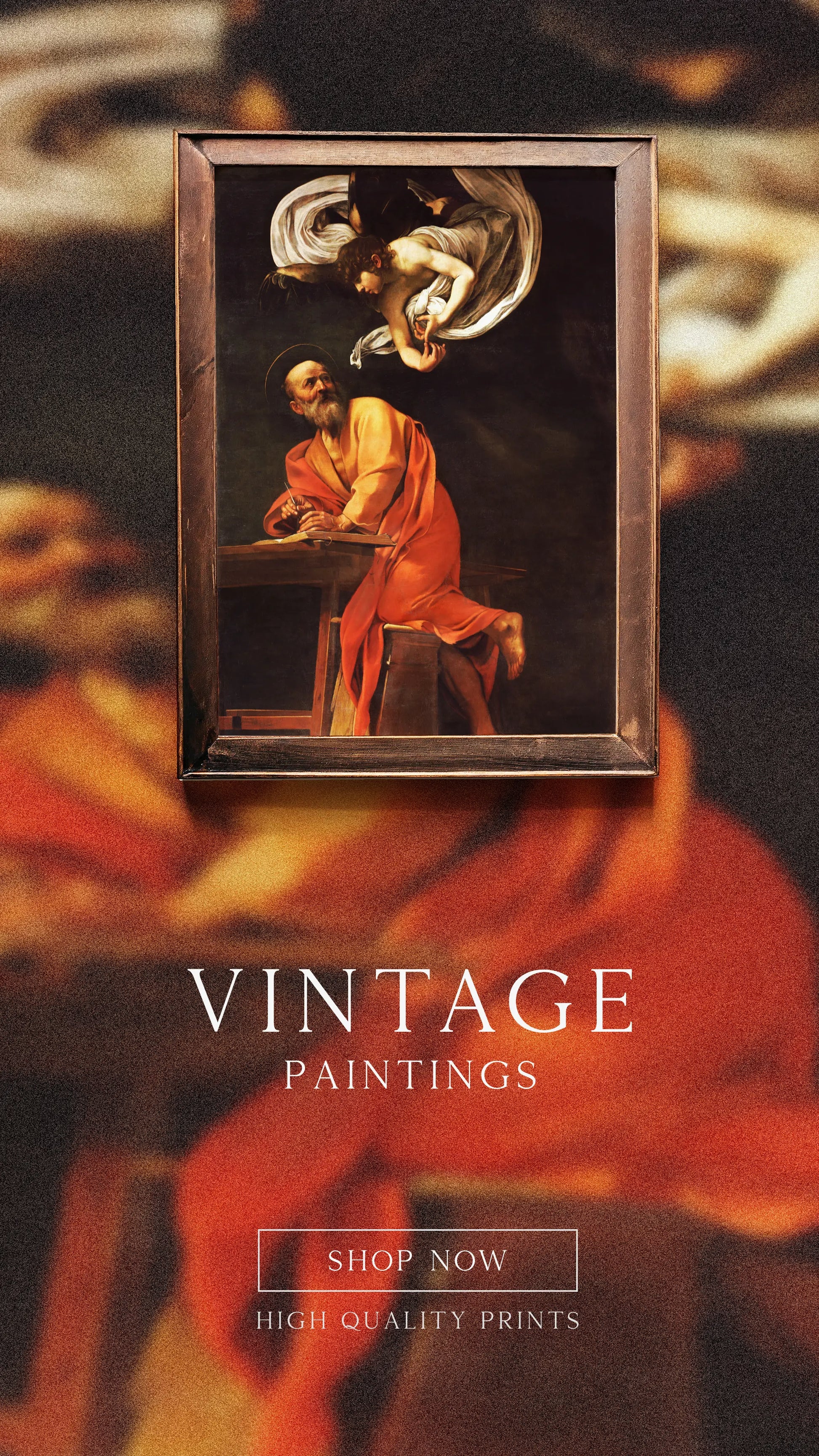 Caravaggio - Saint Matthew and the angel #15 a beautiful painting reproduction by GalleryInk.Art