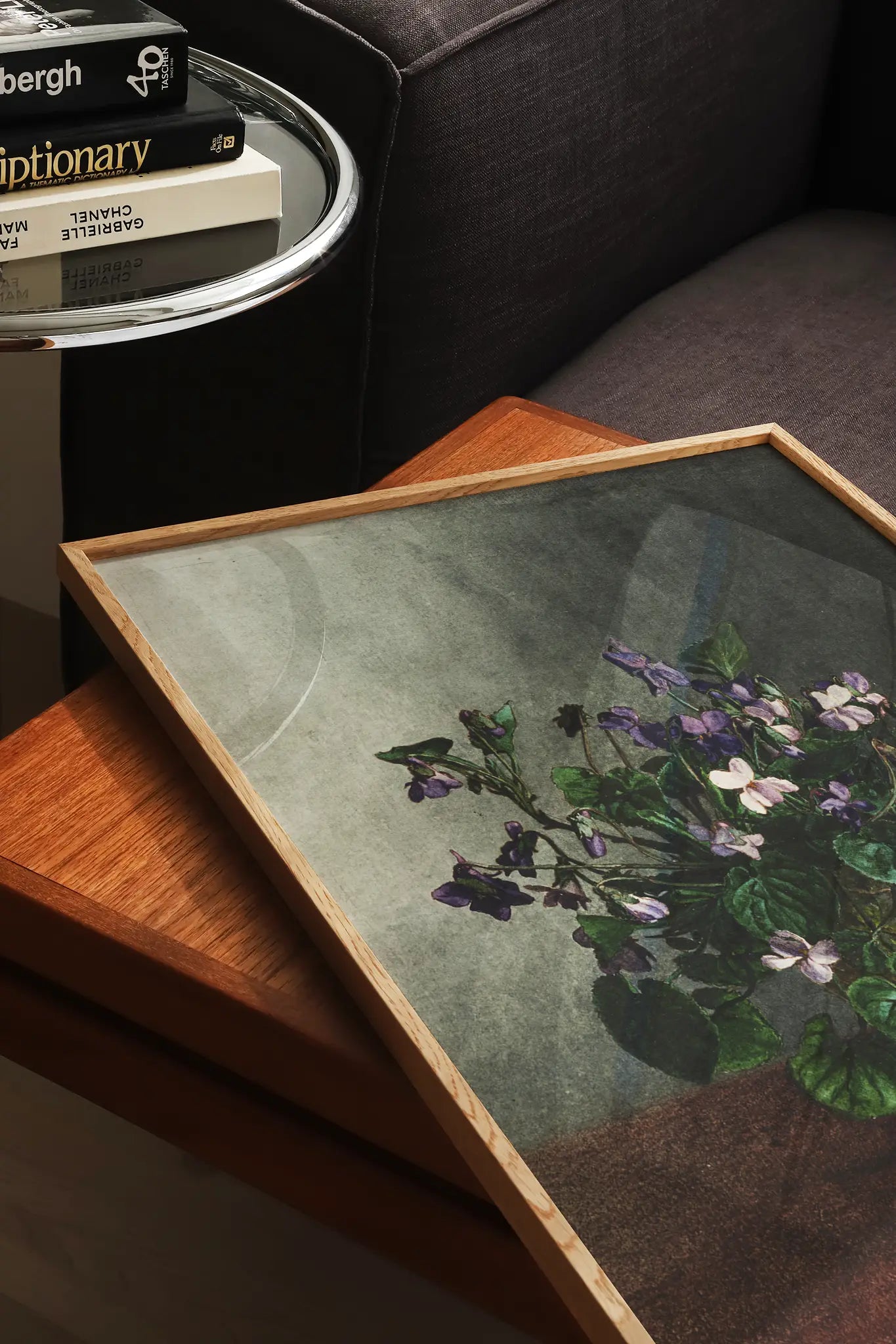 Léon Bonvin - Bouquet of Violets #71 a beautiful painting reproduction printed by GalleryInk.Art, a store providing still life wall art prints