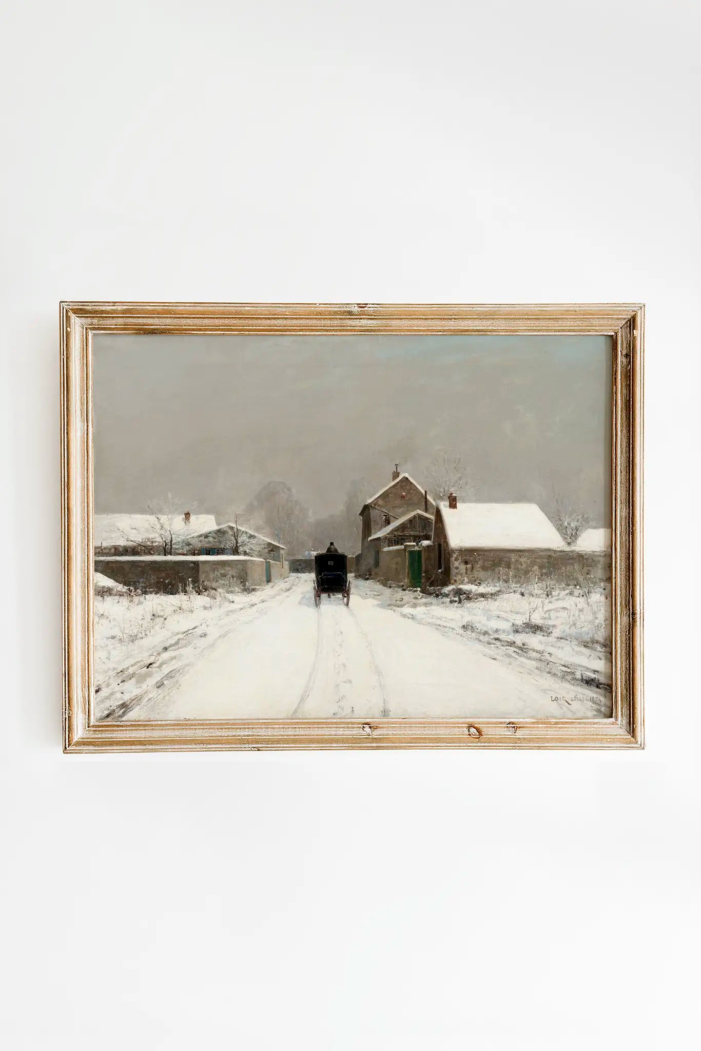 Luigi Loir - L'Avenue de Neuilly on a Winter Day #21 a beautiful winter painting reproduction printed by GalleryInk.Art