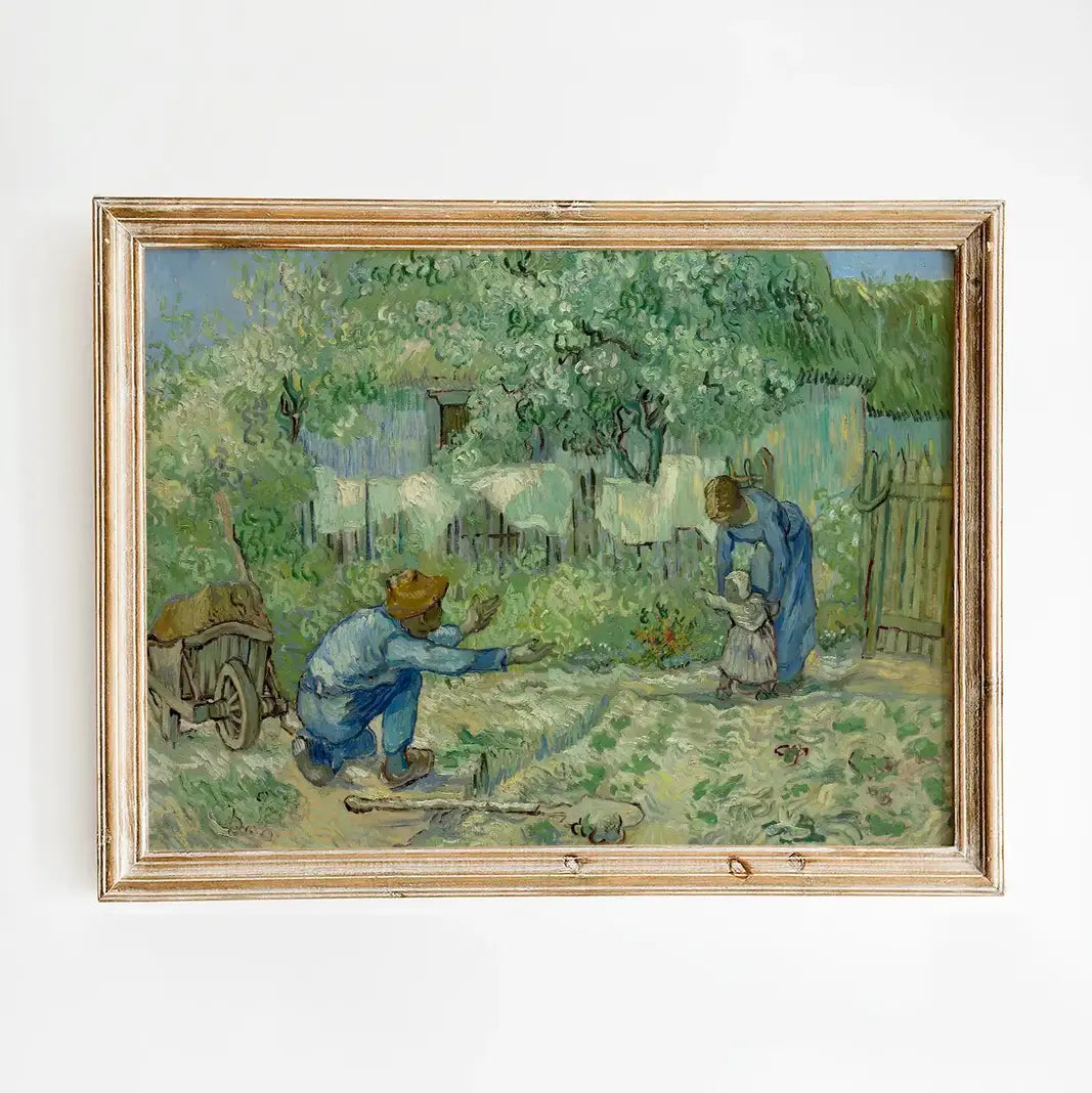 Vincent van Gogh - First Steps, after Millet #101 a beautiful painting reproduction printed by GalleryInk.Art