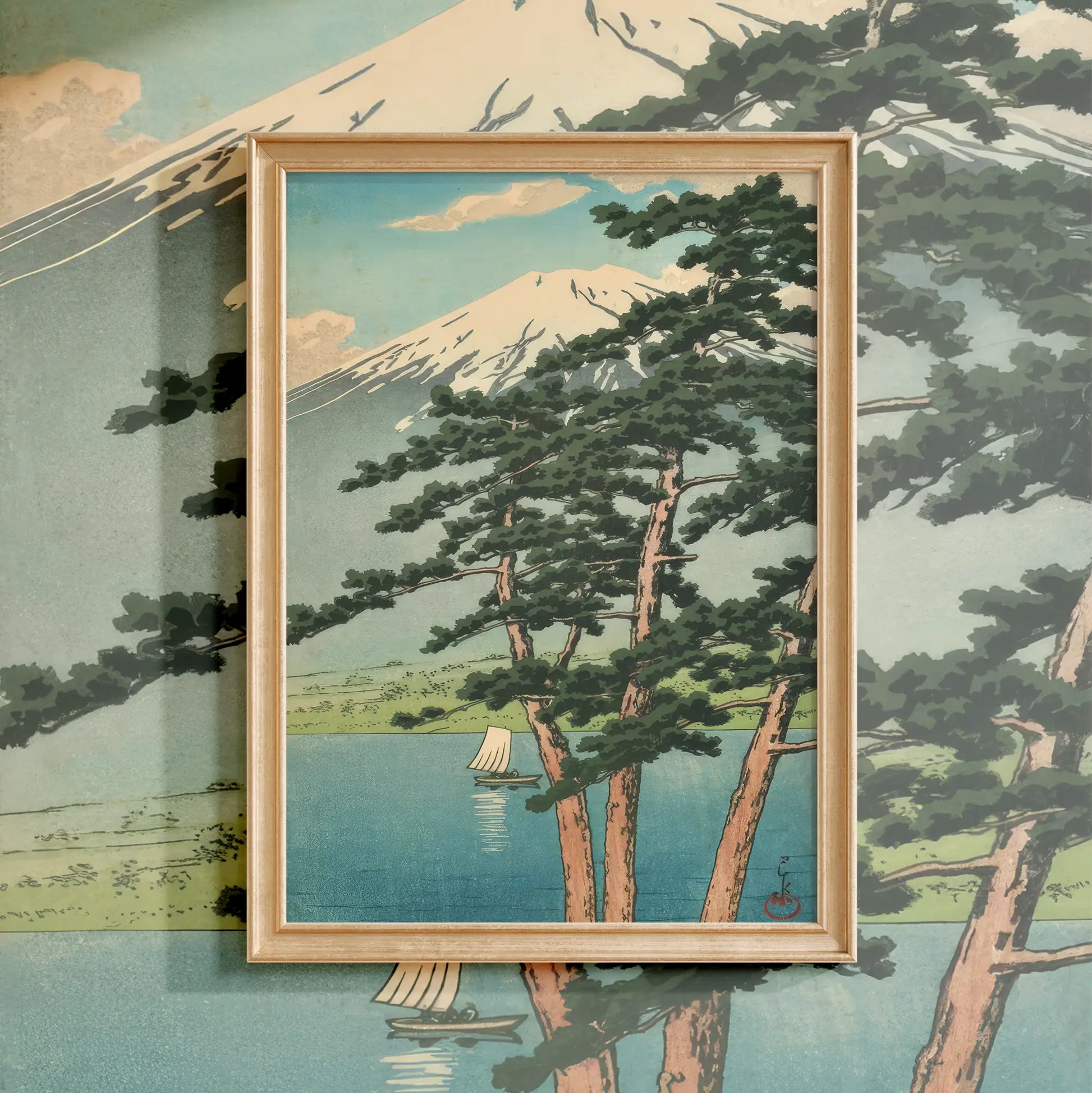 Hasui Kawase - Lake Kawaguchi #92 a beautiful painting reproduction by GalleryInk.Art