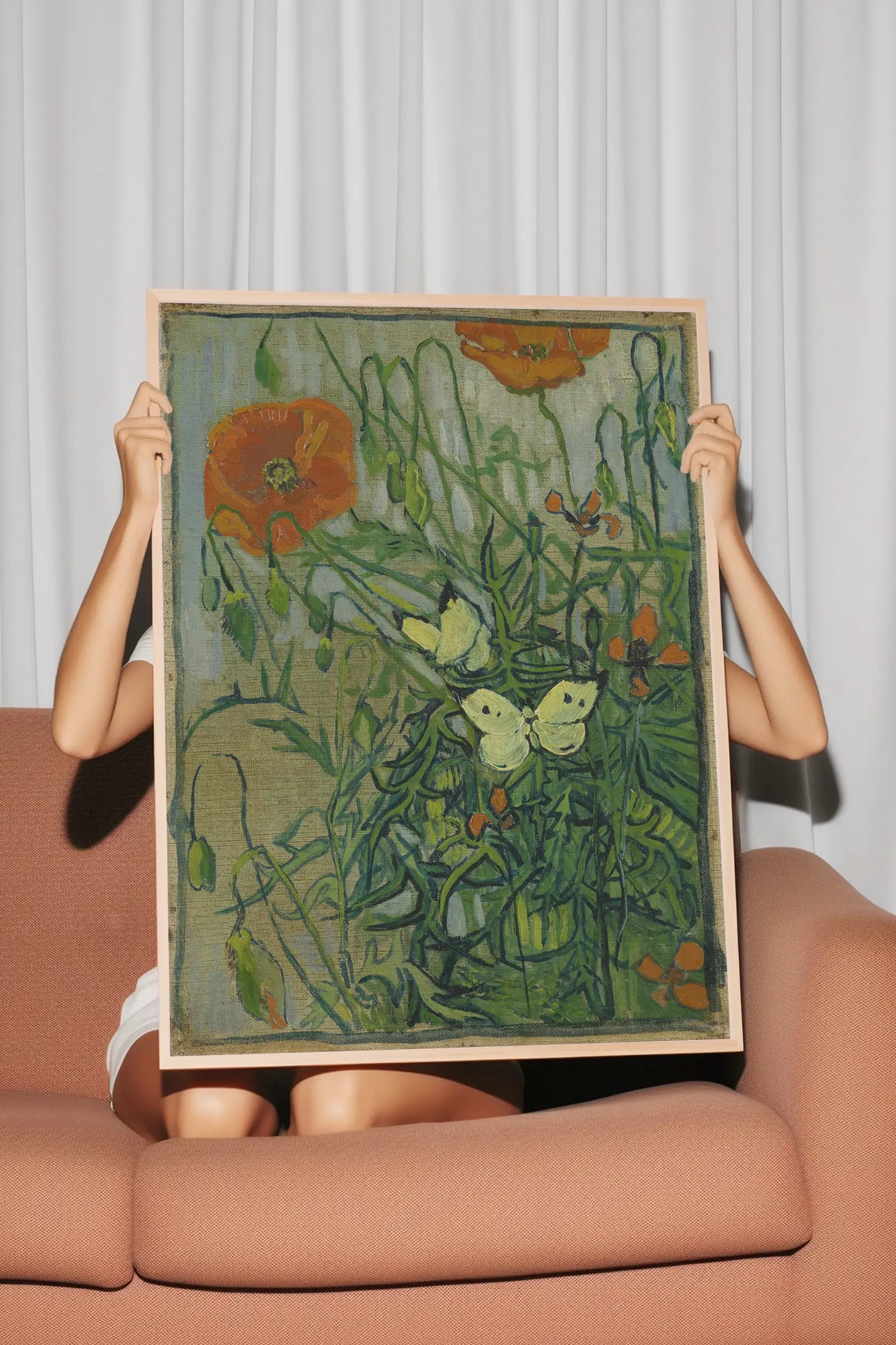 Vincent Van Gogh - Butterflies and poppies #208 a beautiful painting reproduction by GalleryInk.Art