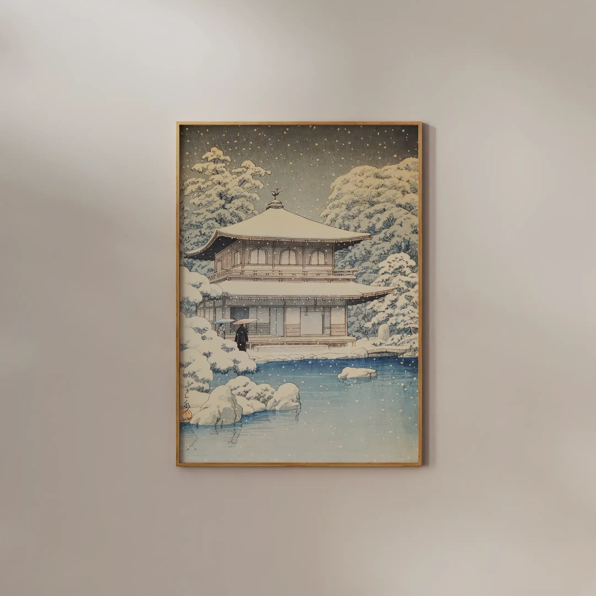 Hasui Kawase - Snow at Ginkakuji Temple #183 a beautiful painting reproduction by GalleryInk.Art
