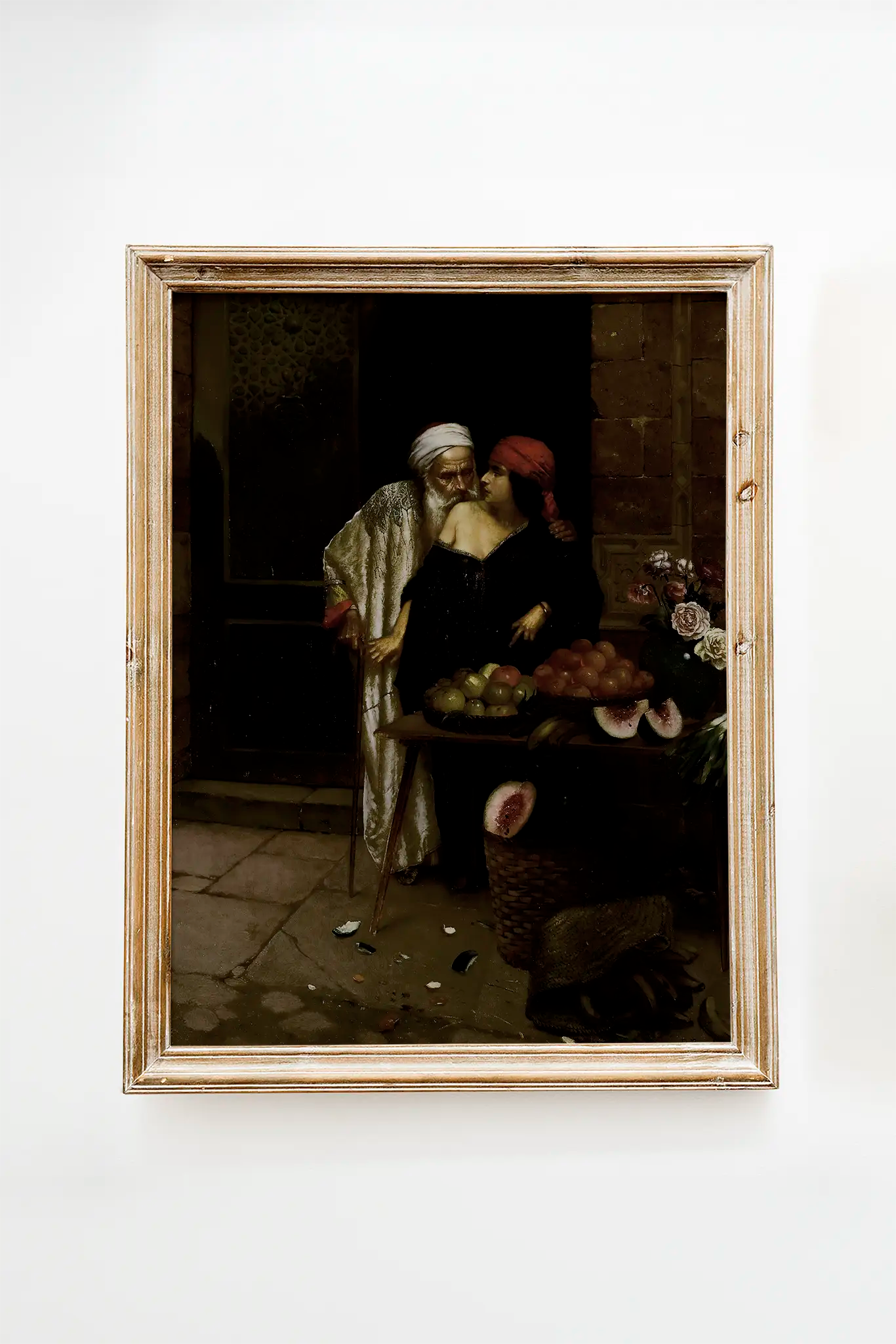 Rudolf Ernst - The Orange Seller #12 painting reproduction printed by GalleryInk.Art, a store providing vintage and romantic wall art prints
