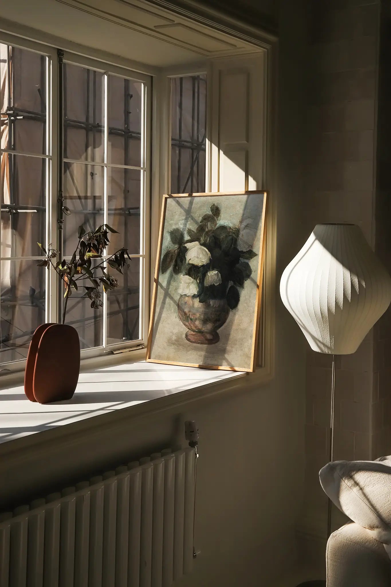 Tadeusz Makowski - Białe róże #29 a beautiful painting reproduction printed by GalleryInk.Art, a store providing still life wall art prints