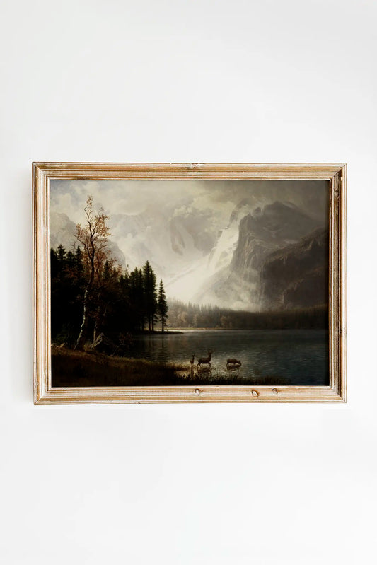 Albert Bierstadt - Estes Park Colorado Whyte's Lake #121 a beautiful seascape painting reproduction printed by GalleryInk.Art