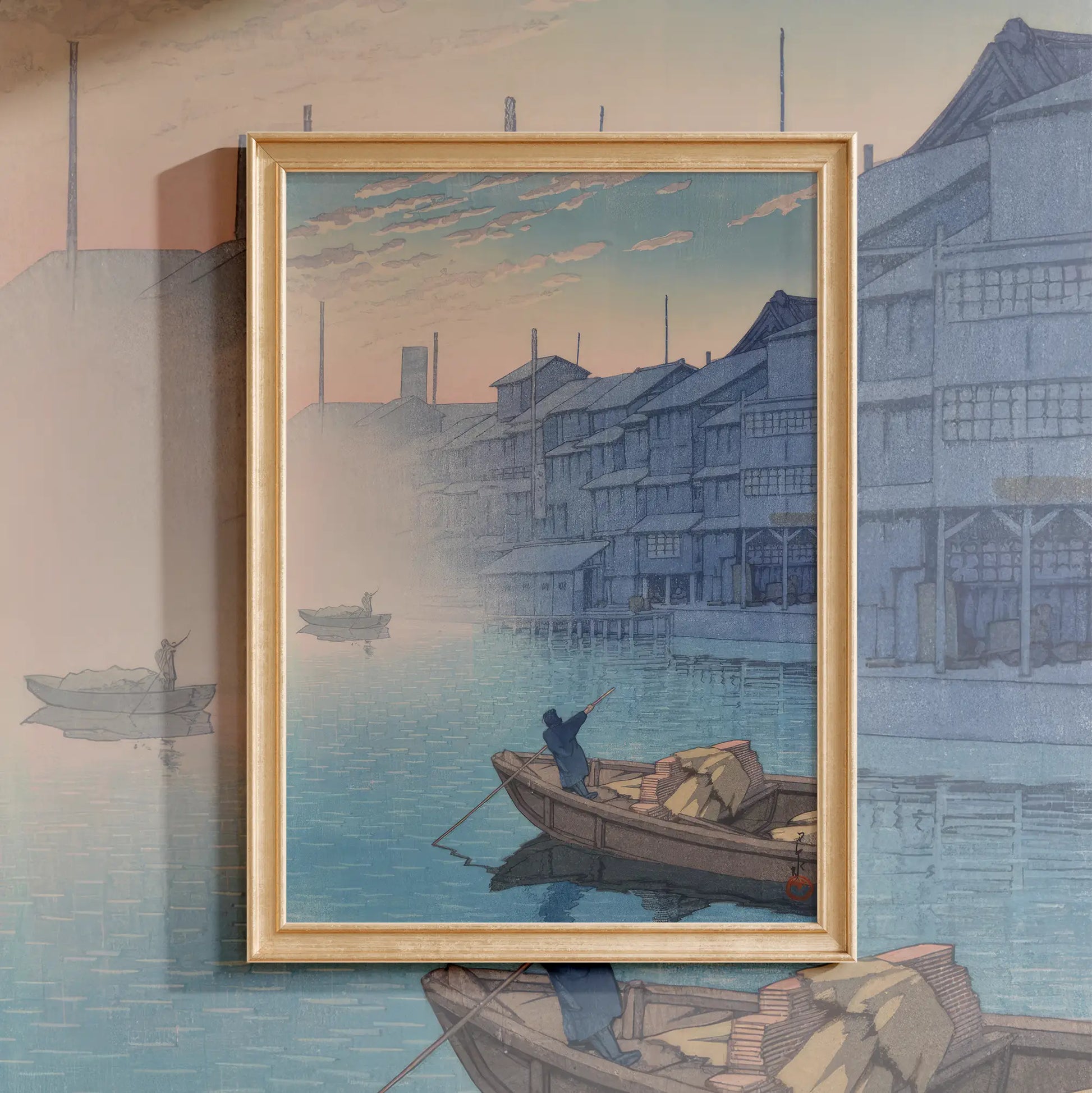 Hasui Kawase - Dotonbori in Osaka #25 a beautiful painting reproduction by GalleryInk.Art
