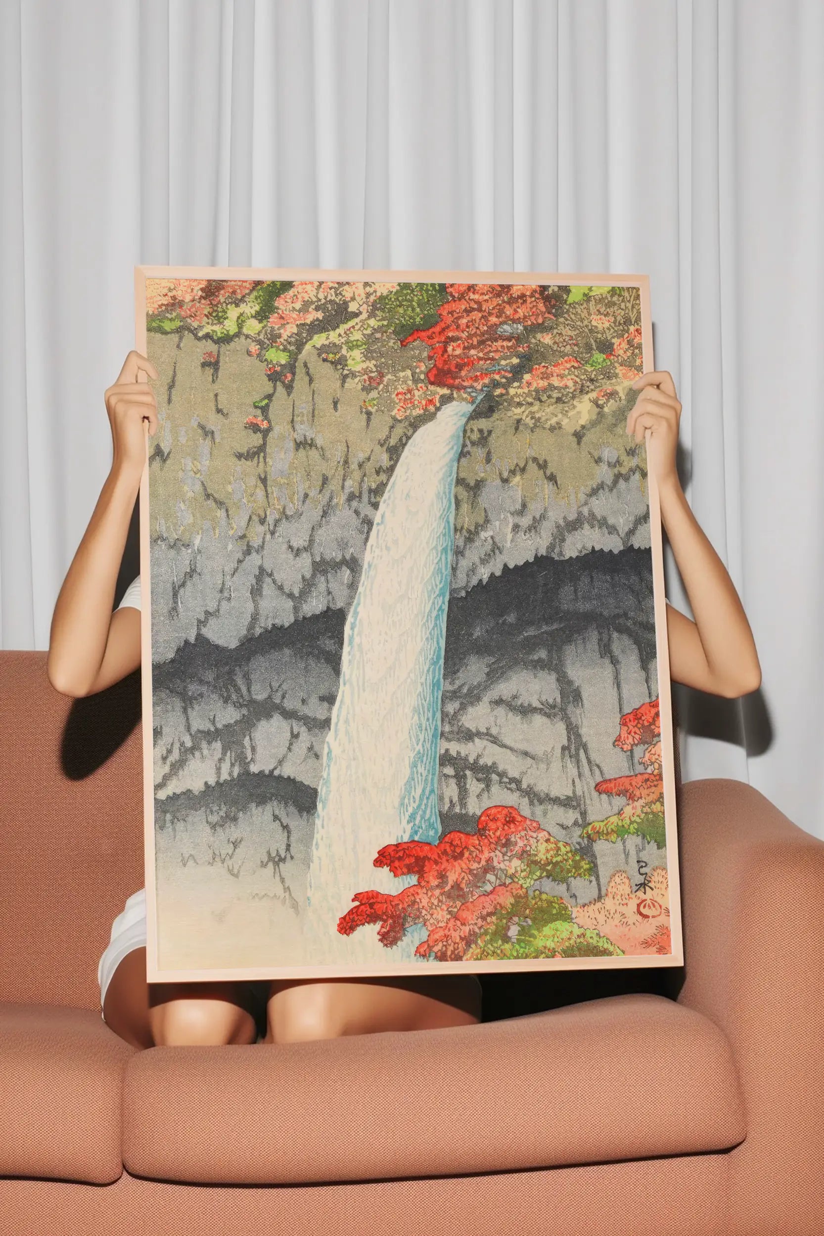 Hasui Kawase - Kegon Waterfall at Nikko #80 a beautiful painting reproduction by GalleryInk.Art