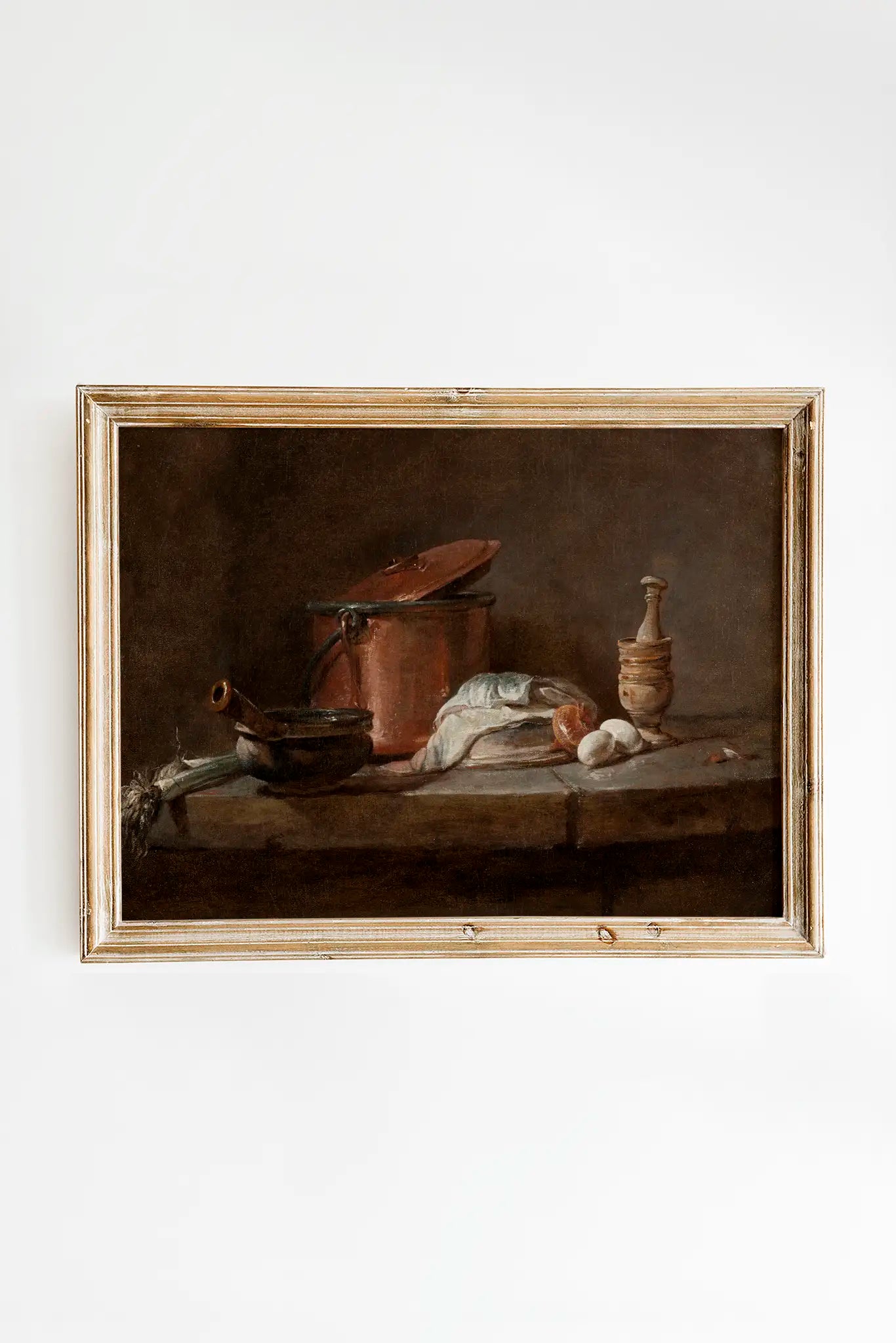 Jean-Siméon Chardin - Kitchen Utensils #76 a beautiful winter painting reproduction printed by GalleryInk.Art