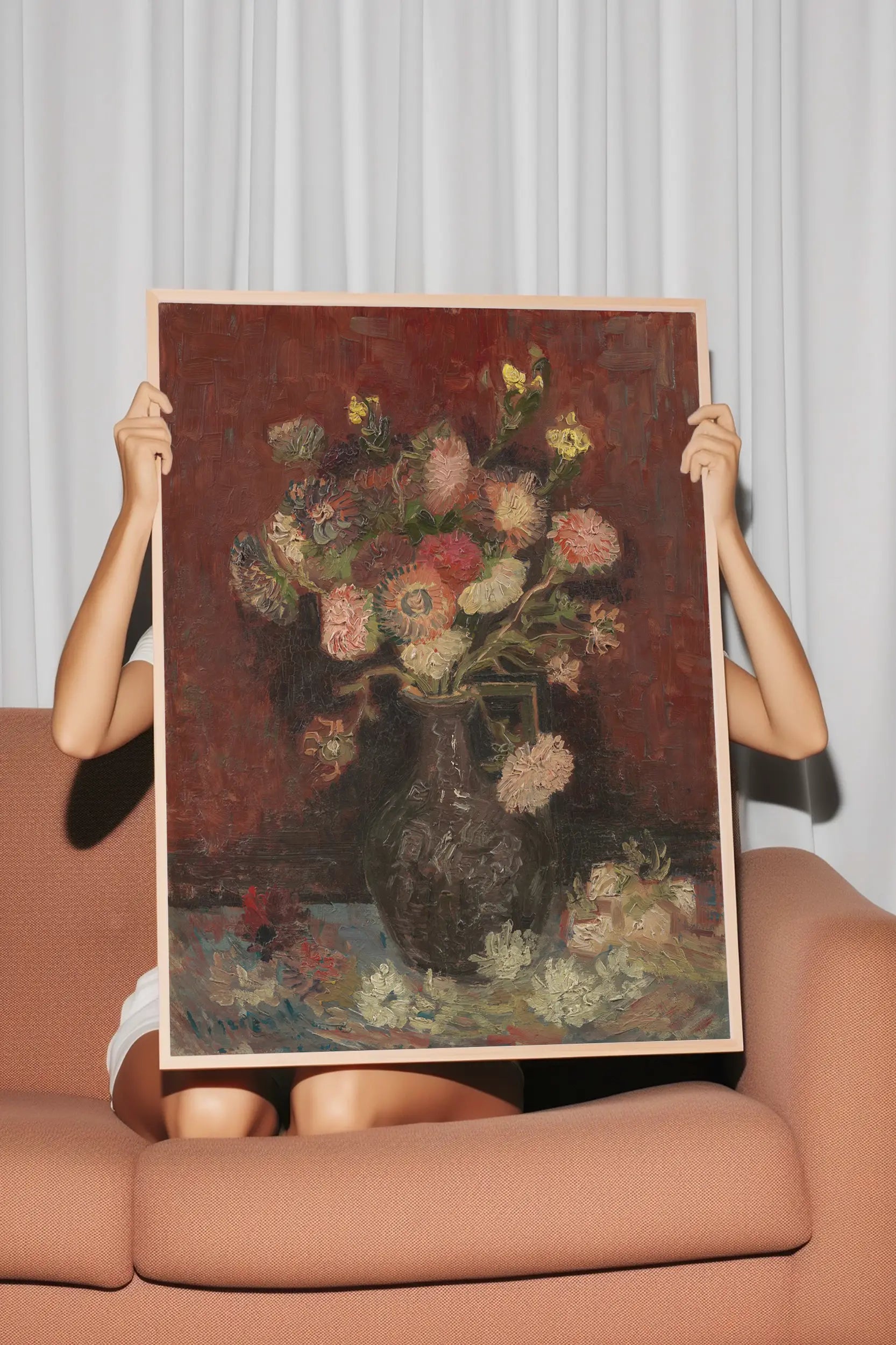 Vincent Van Gogh - Vase with Chinese asters and gladioli #204 a beautiful painting reproduction by GalleryInk.Art