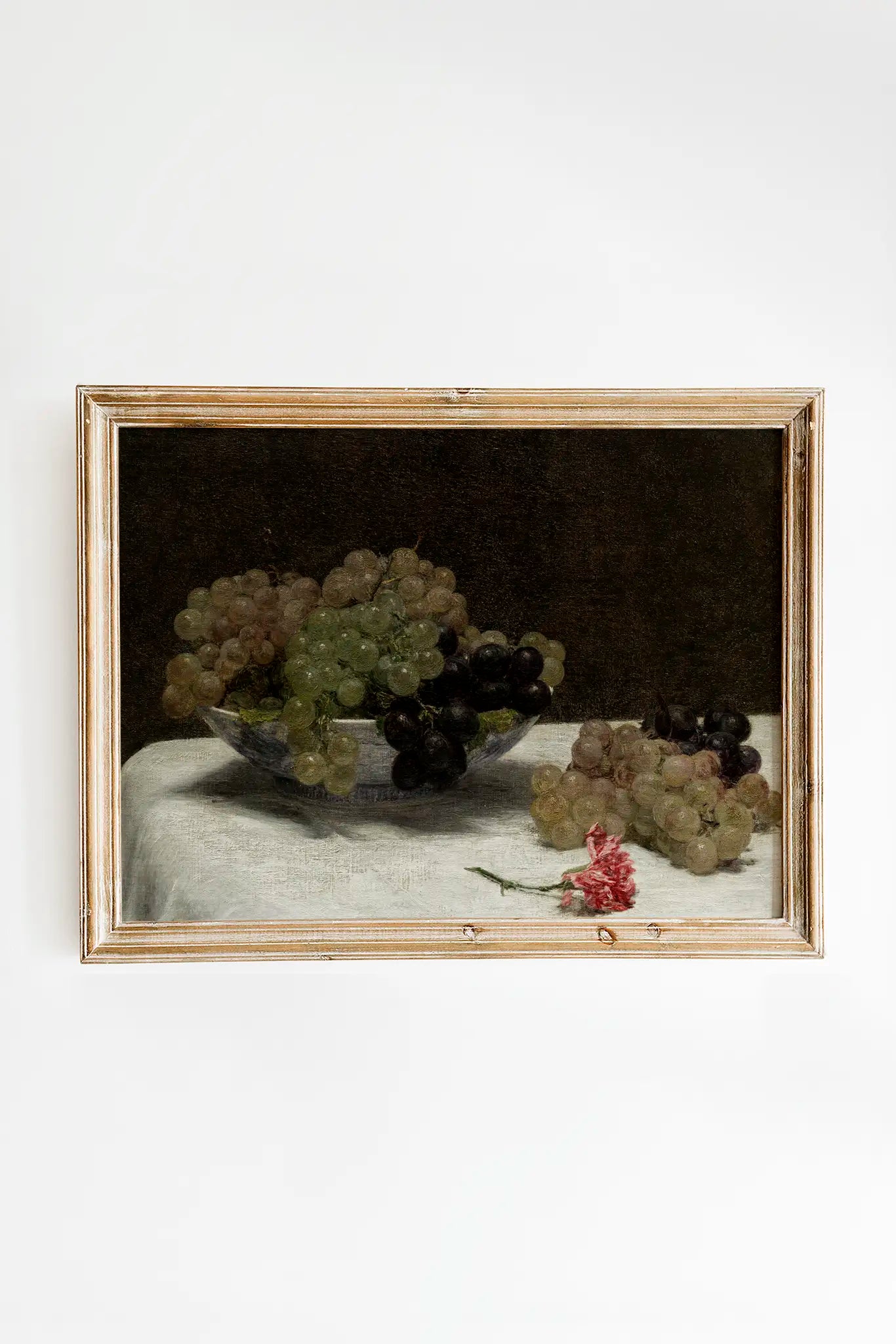 Henri Fantin-Latour - Still Life with Grapes and a Carnation #49 a beautiful winter painting reproduction printed by GalleryInk.Art