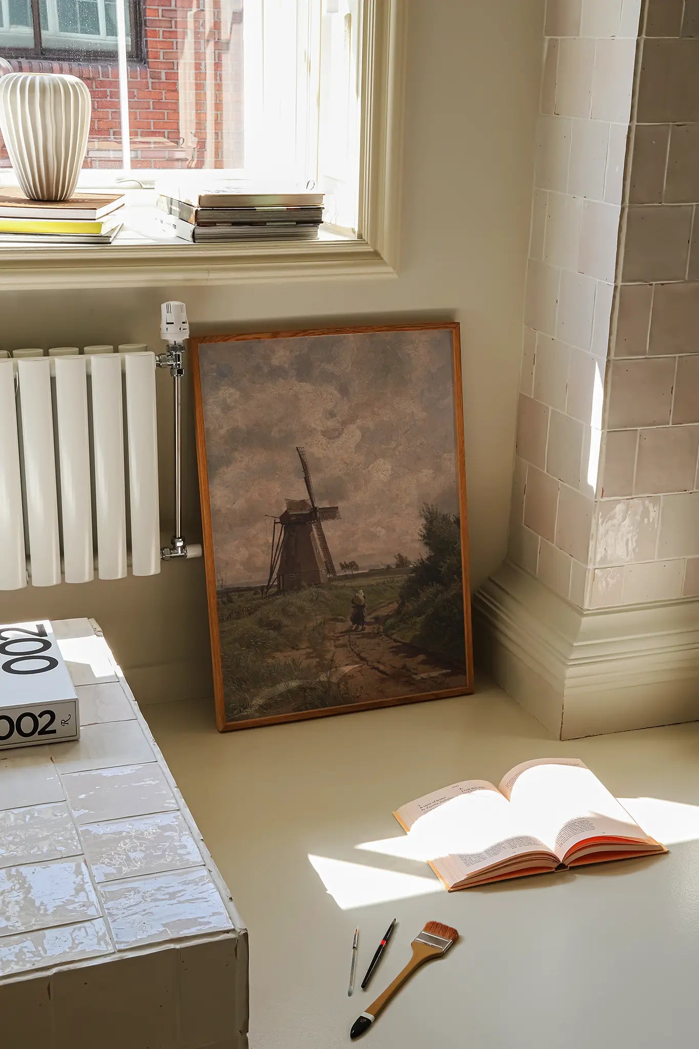 Carl Malchin - Windmill near Ahrenshoop #18 a beautiful landscape painting reproduction printed by GalleryInk.Art, a store providing landscape wall art prints