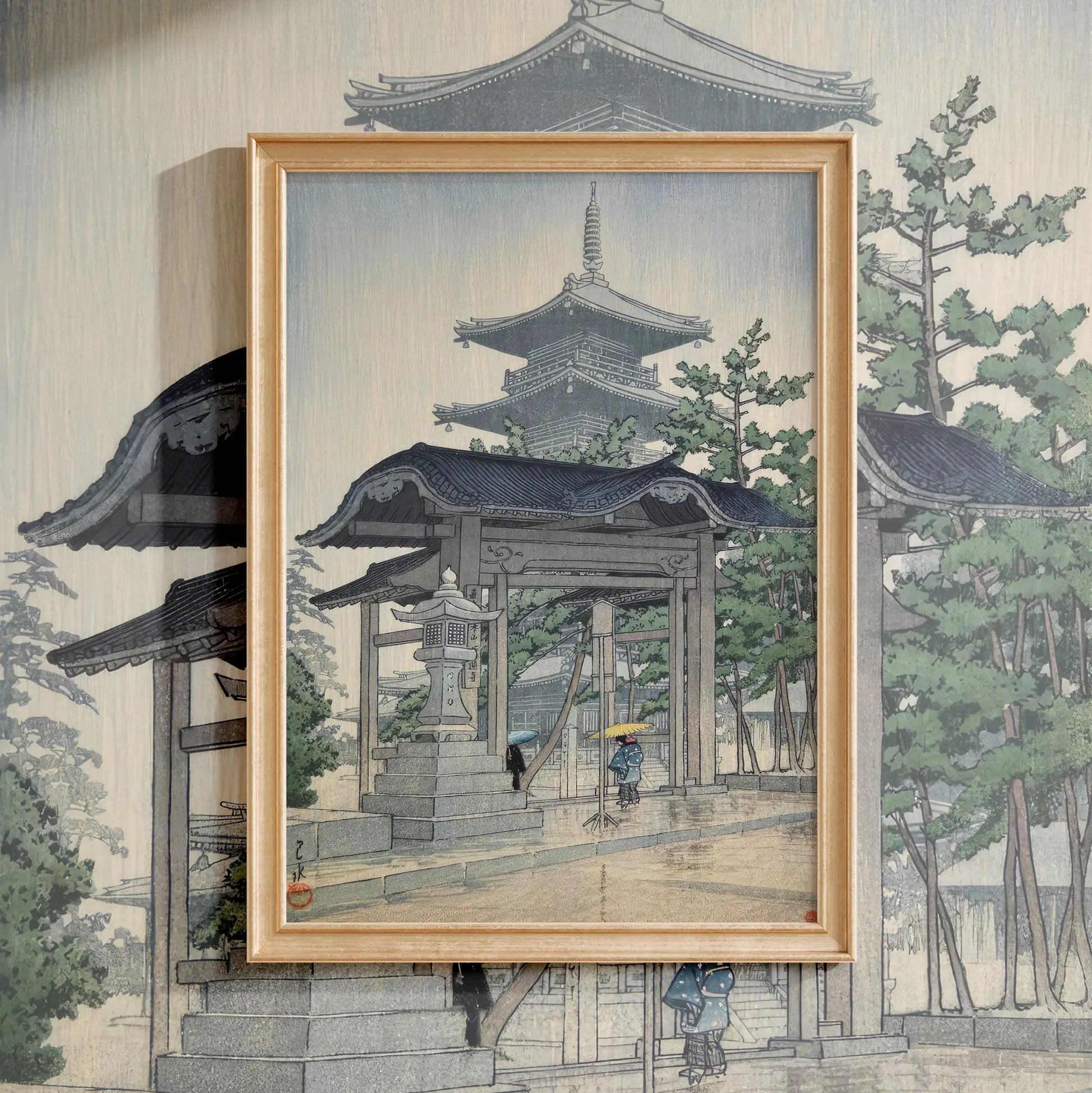 Hasui Kawase - Zentsuji Temple in Sanuki #253 a beautiful painting reproduction by GalleryInk.Art