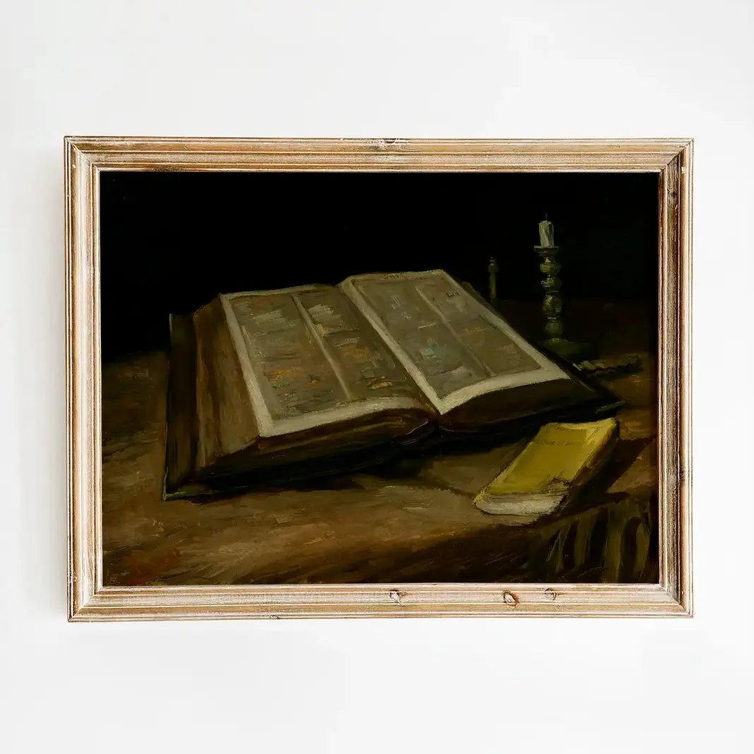 Vincent van Gogh - Still Life with Bible #90 a beautiful painting reproduction printed by GalleryInk.Art